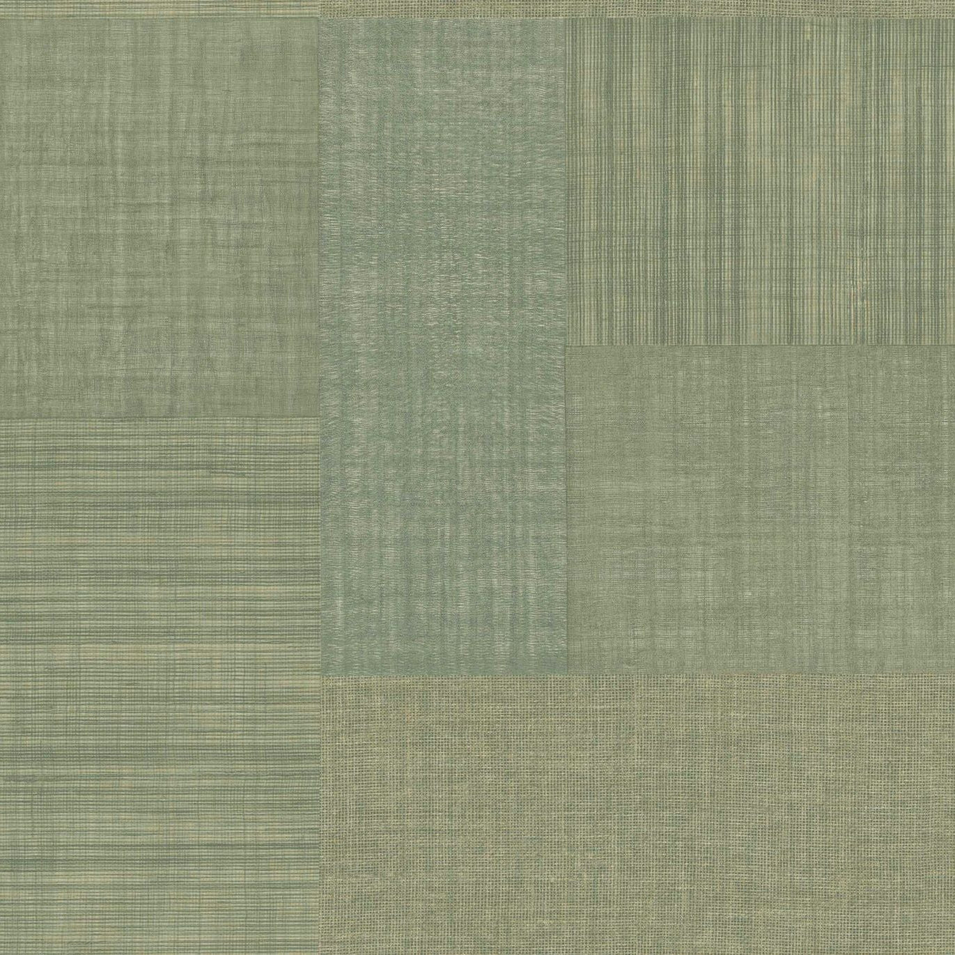 Geometrische Struktur-Tapete Patchwork, die Stoff imitiert MESTIZO - CACTUS kaktusgrün