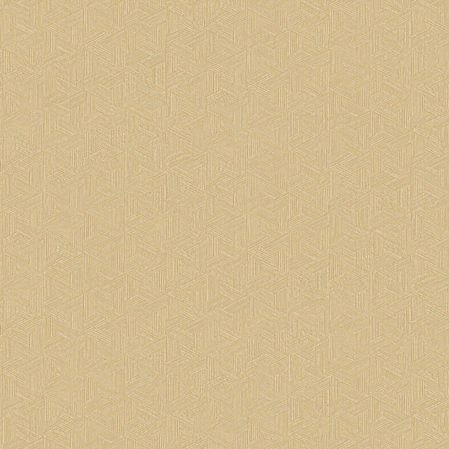 Geometrische structuurbehang geïnspireerd op bananenbladeren LINDU - PAILLE strogeel