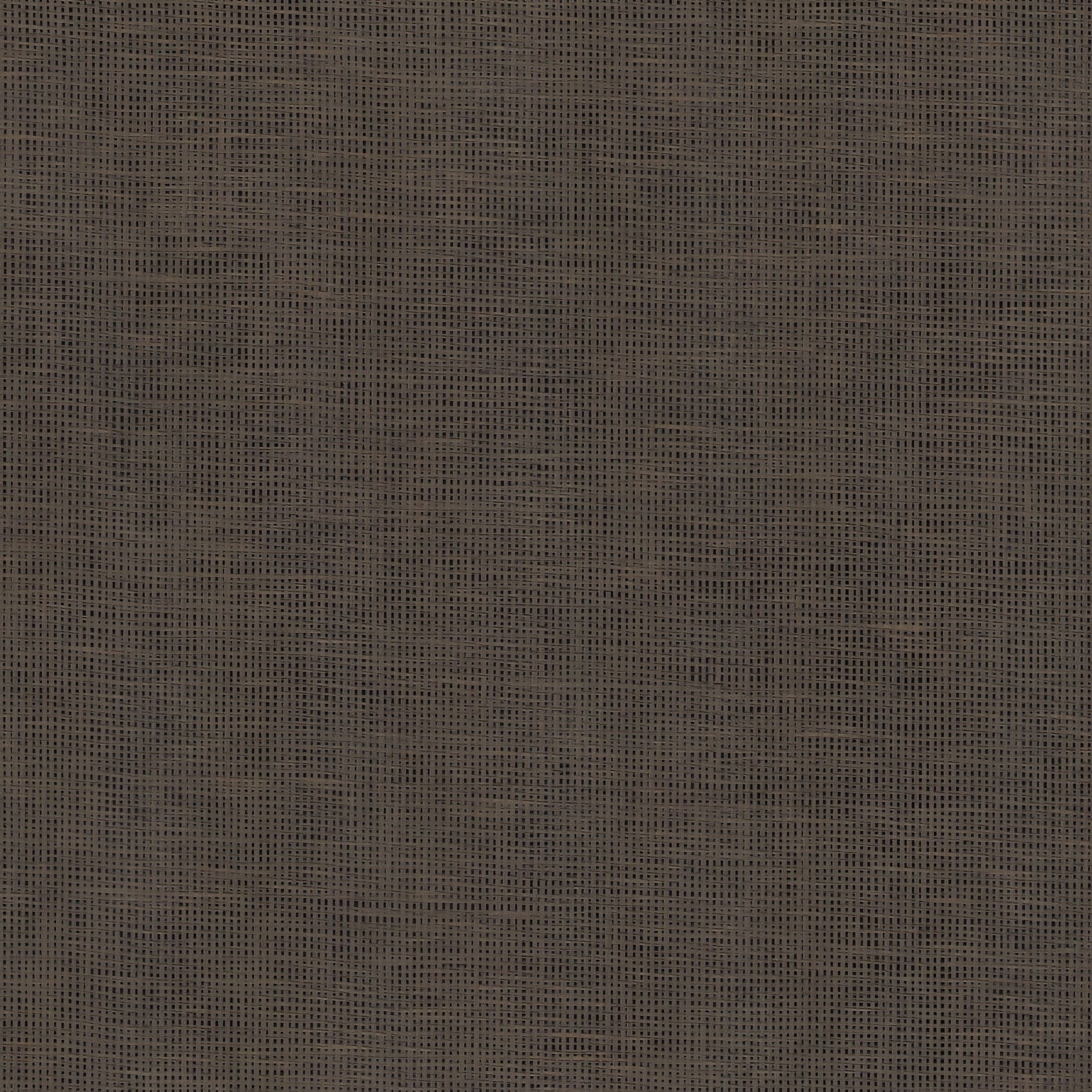 Structural wallpaper imitating raffia VANNORA - NOIR dark brown