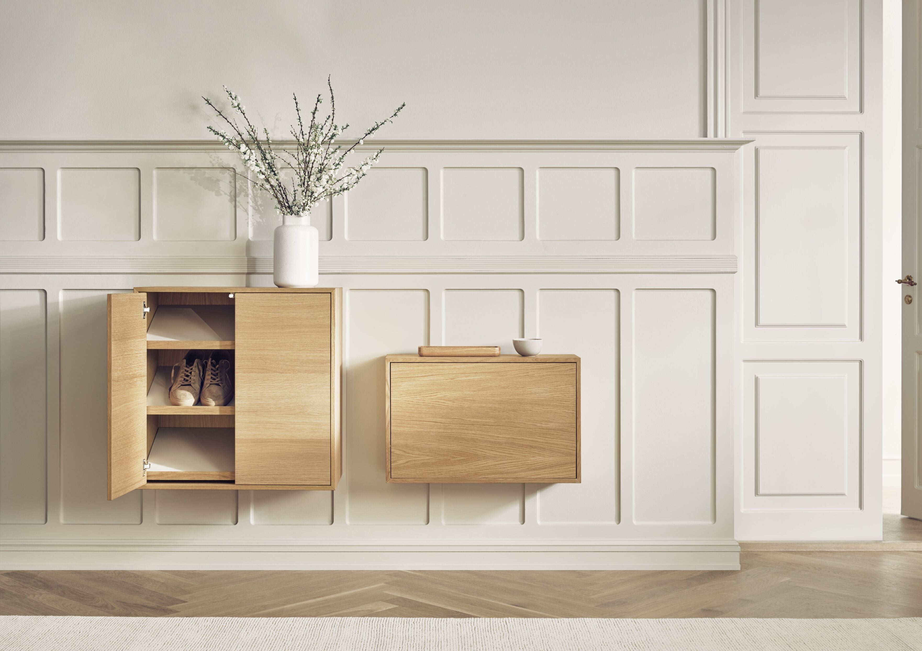 Schoenenkast CASE gebleekt eikenfineer