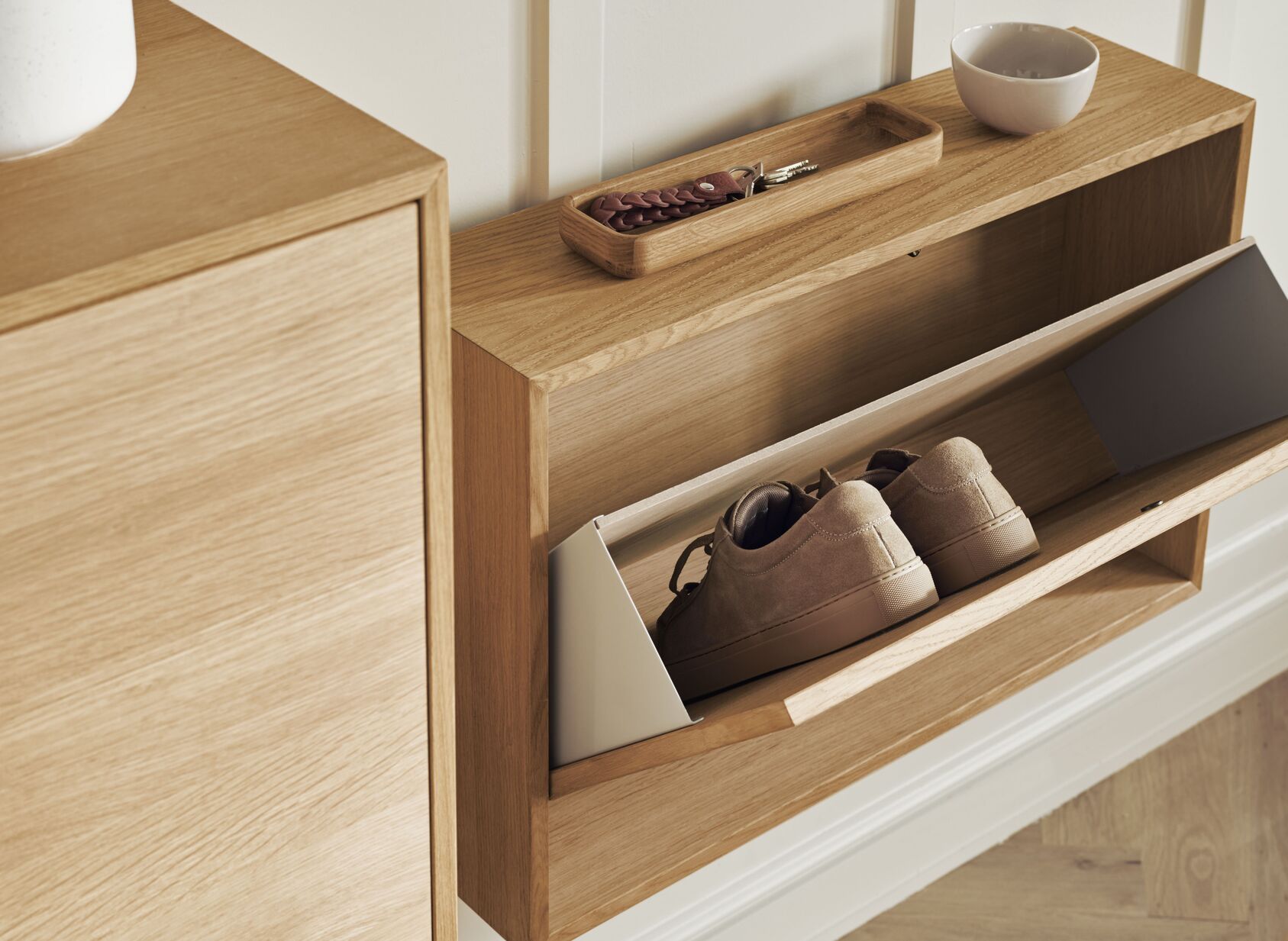 Schoenenkast CASE gebleekt eikenfineer