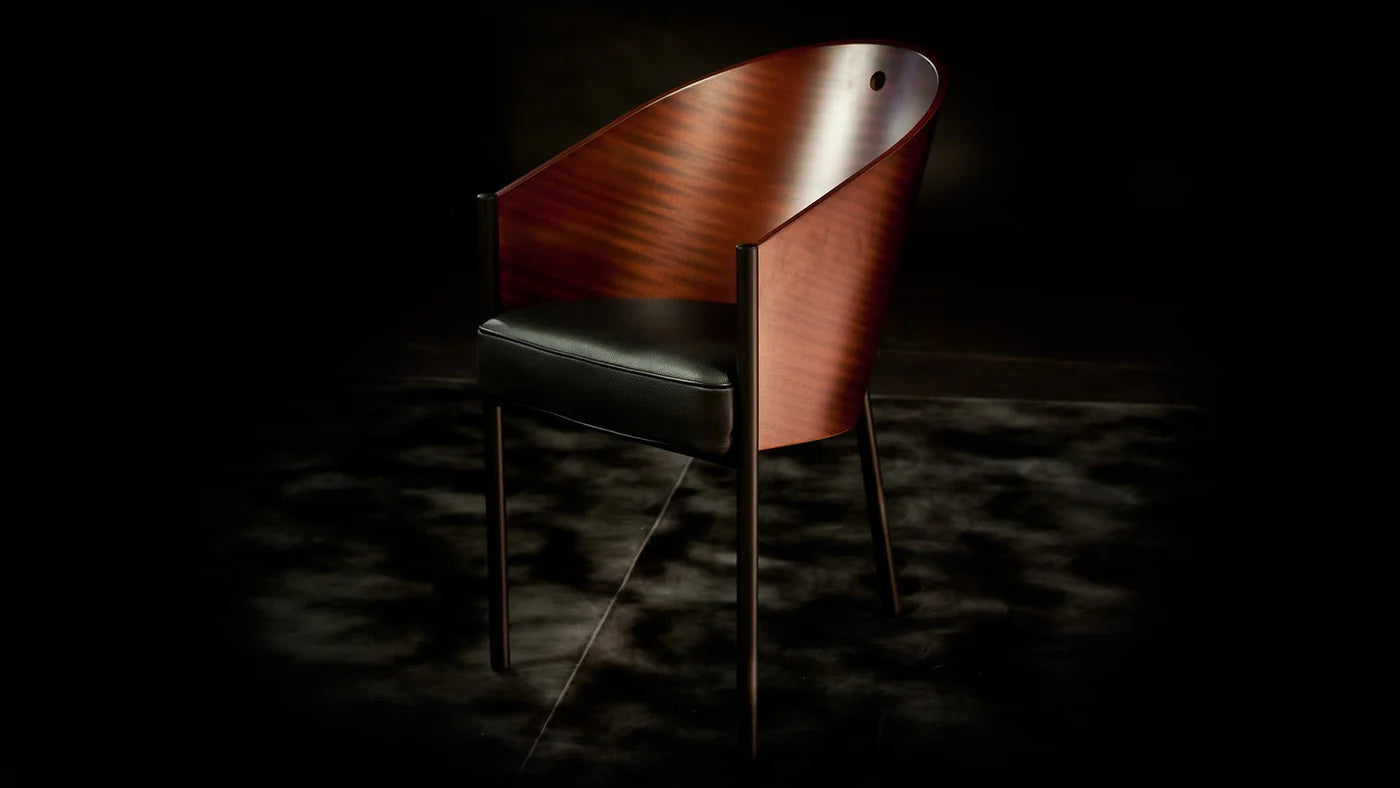 Costs chair olive veneer with beige leather