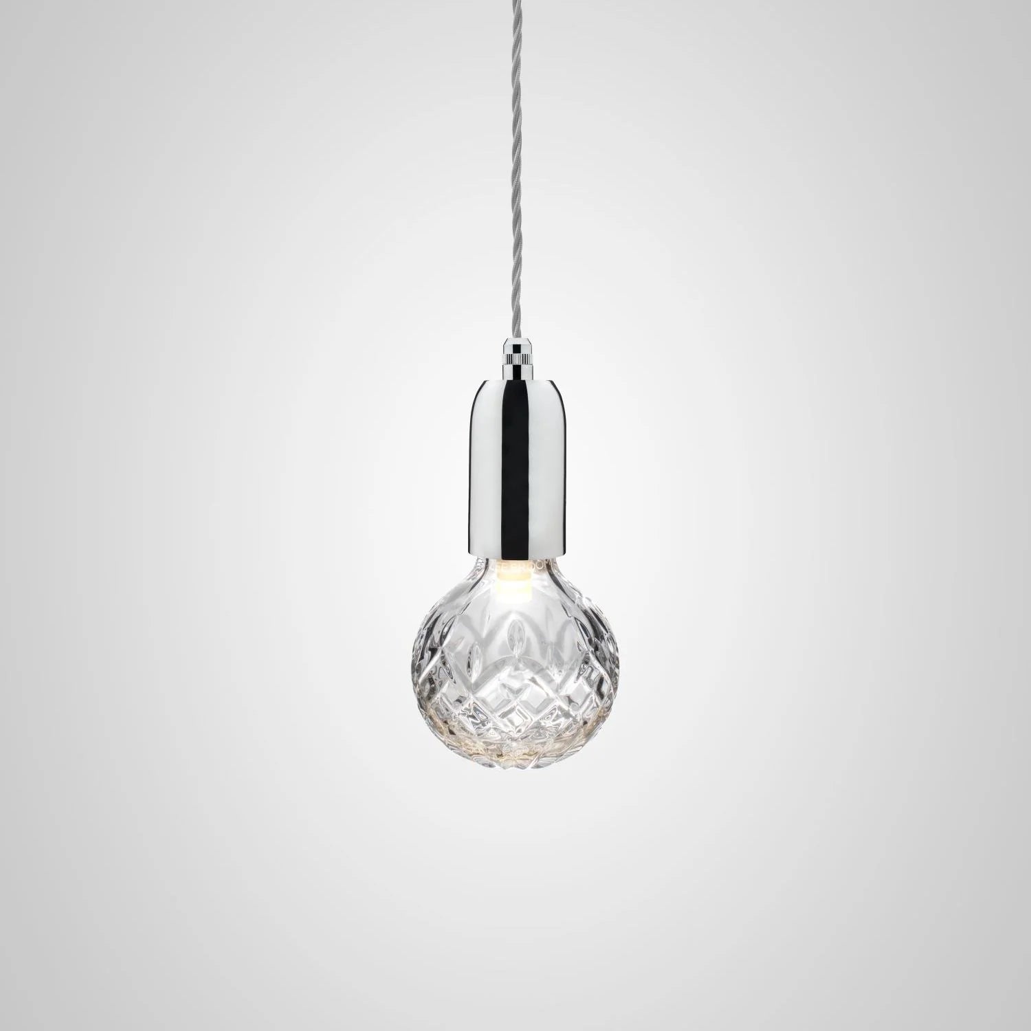 Hanglamp CRYSTAL BULB van kristalglas met chroomafwerking