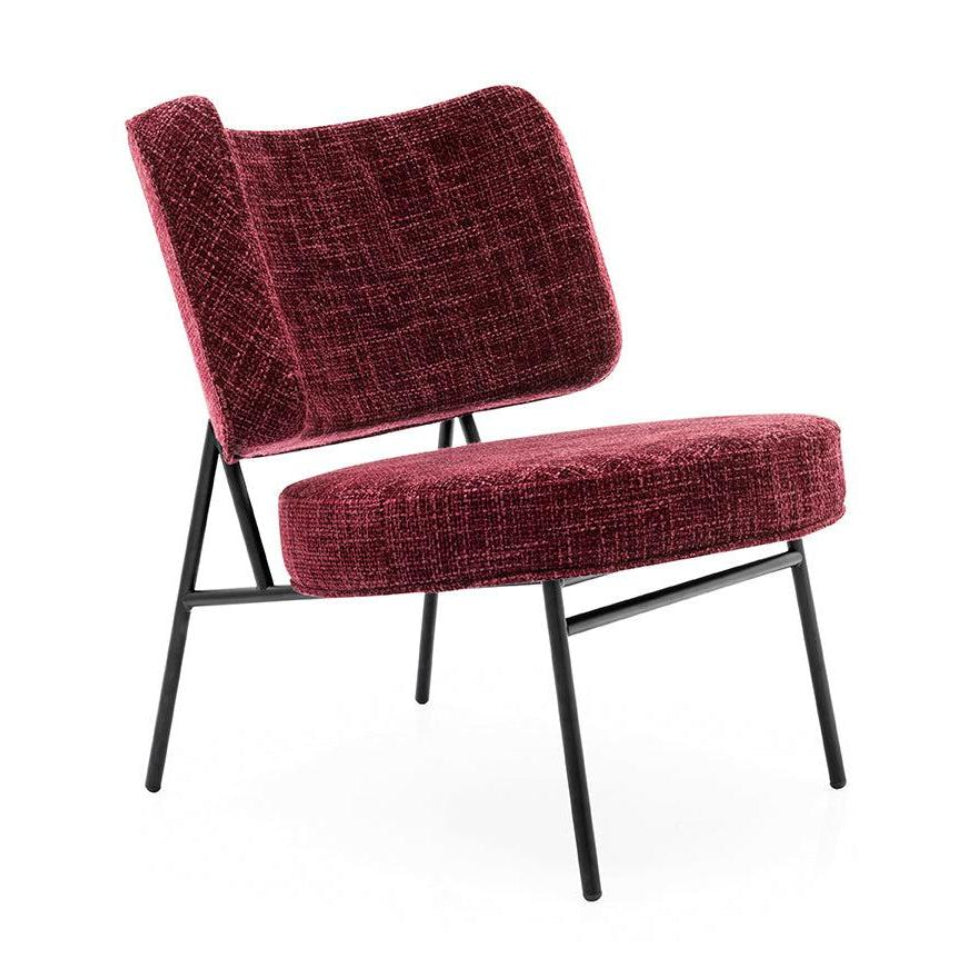 Fotel COCO tapicerowany z czarną podstawą – Calligaris