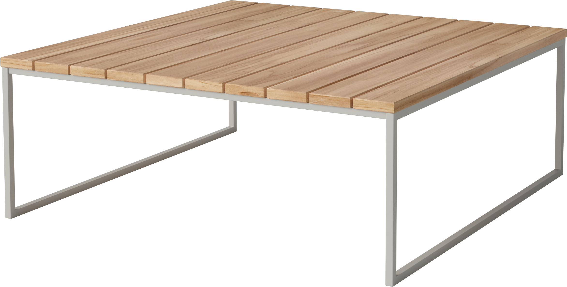 Buiten koffie tafel COMO met houten blad en grijze basis