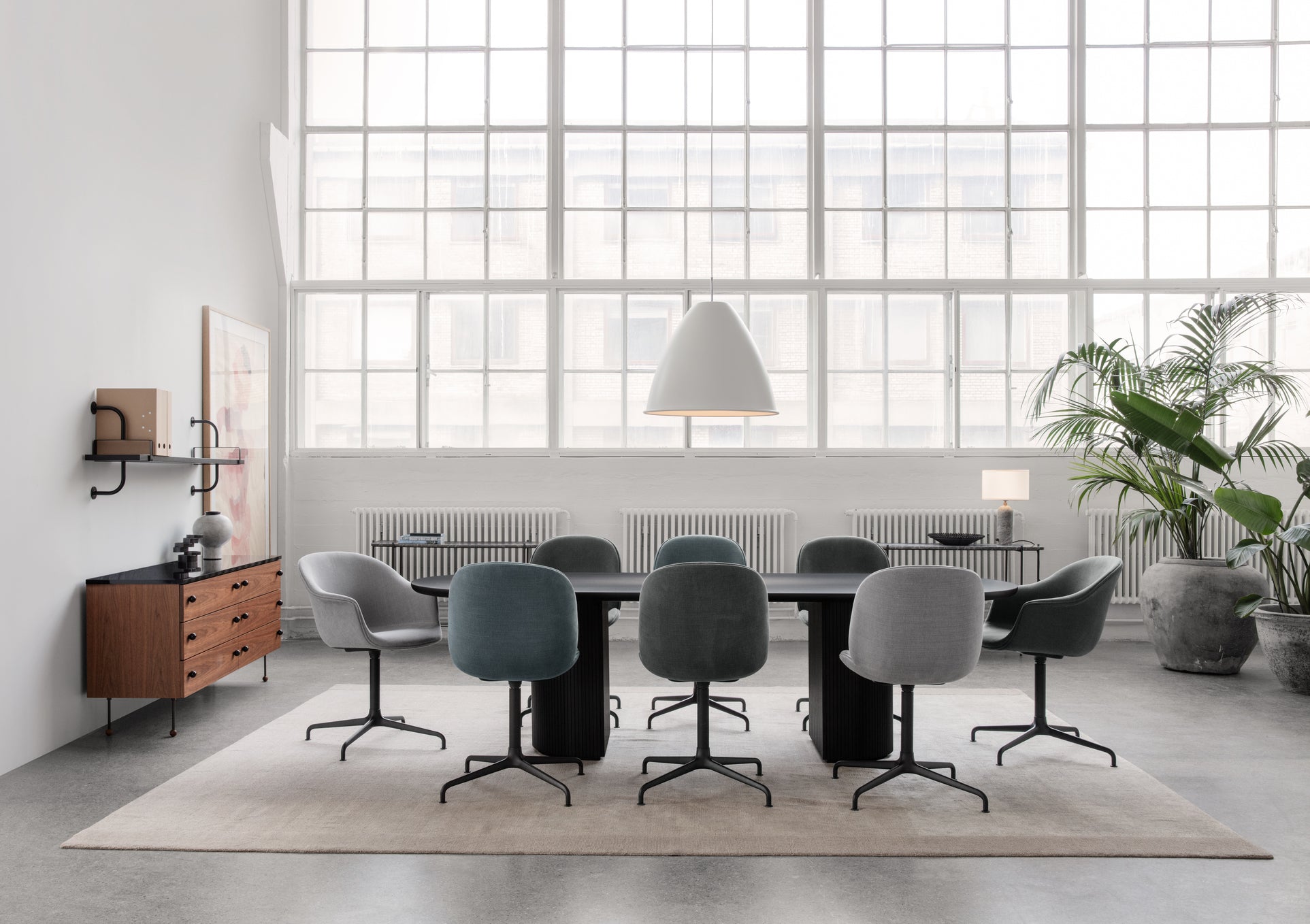 Hanglamp BESTLITE BL9 zwart met porseleinen kap