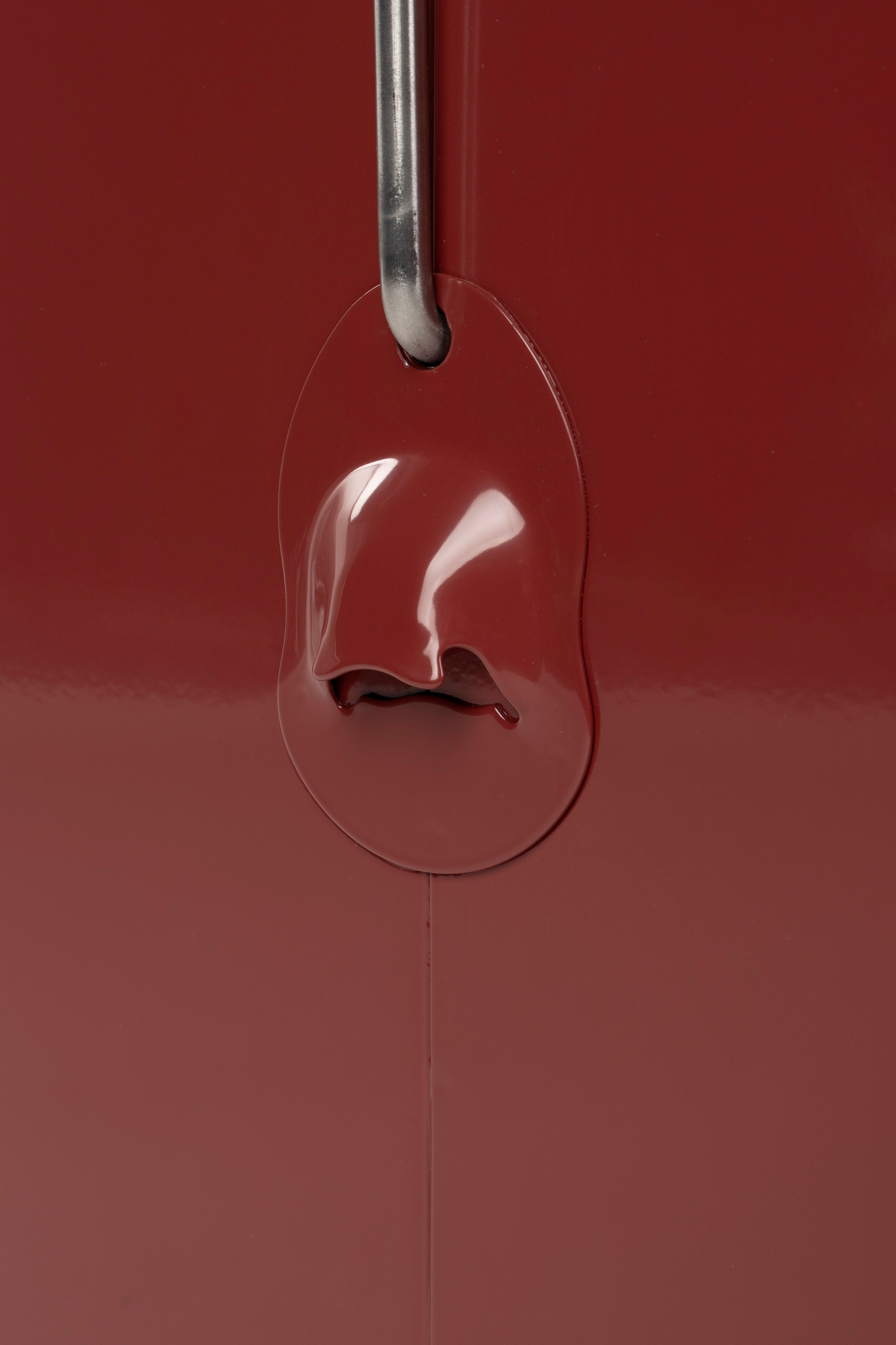 BE WINE Portable Refrigerator Burgundy with Orange and Gray