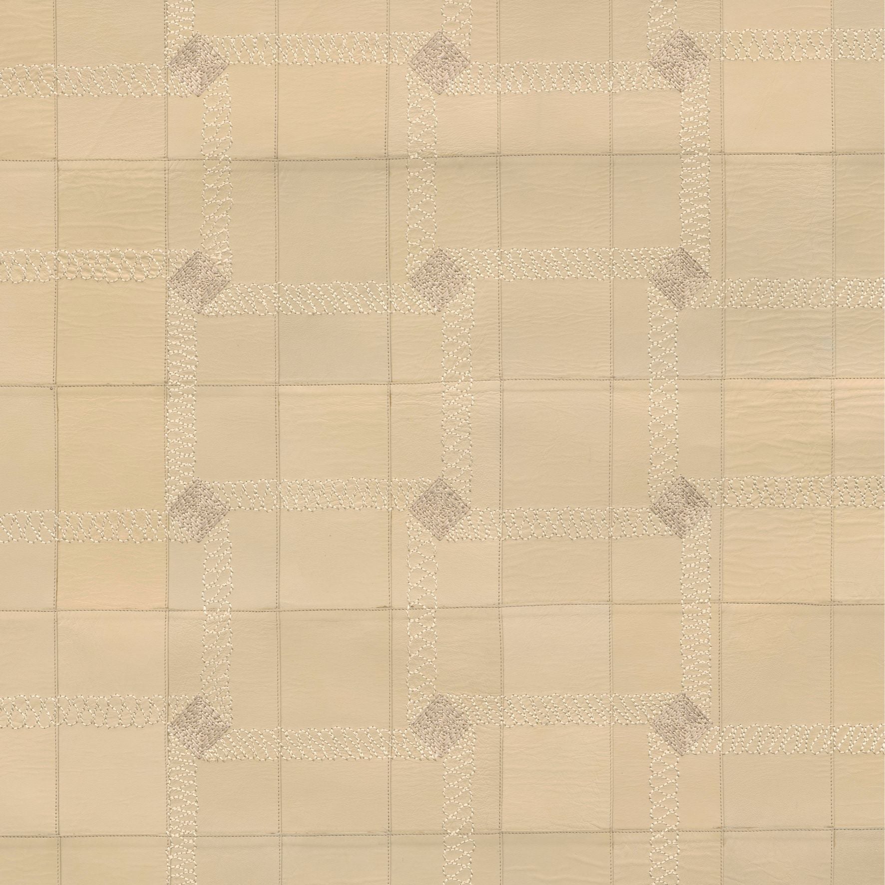 natuurlijke leren behang met geometrisch motief CASSONE parelmoer