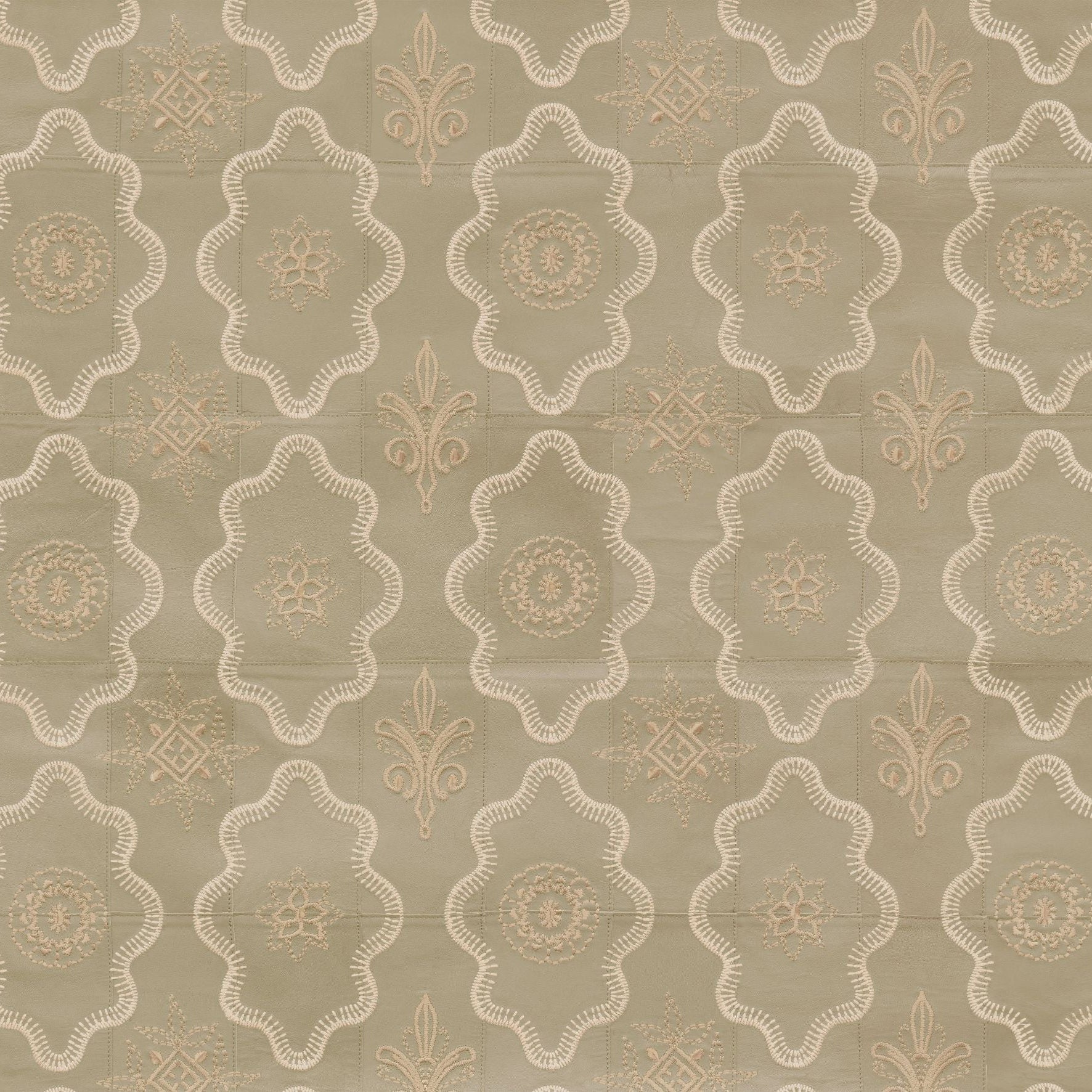 natuurlijke leren behang met geometrisch motief DUCTIA beige