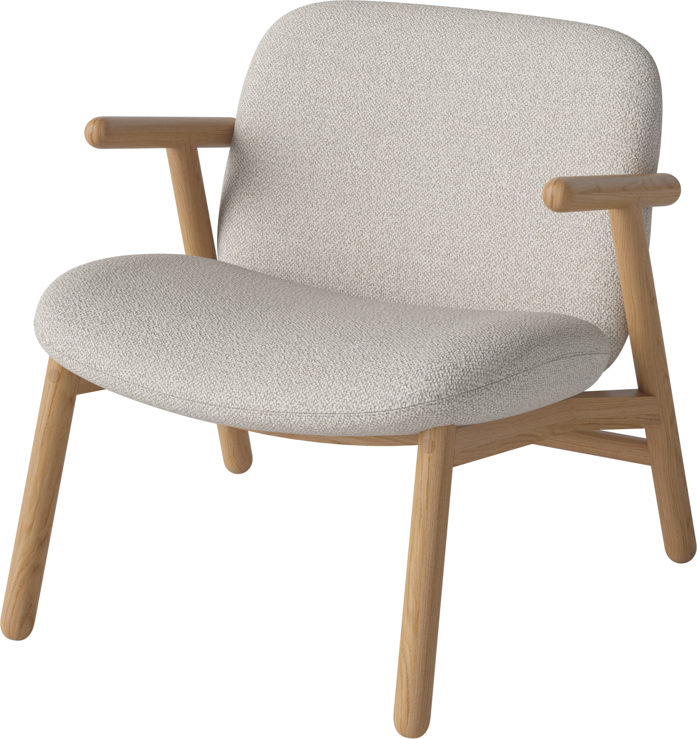 Fauteuil COSH met een eikenhouten basis