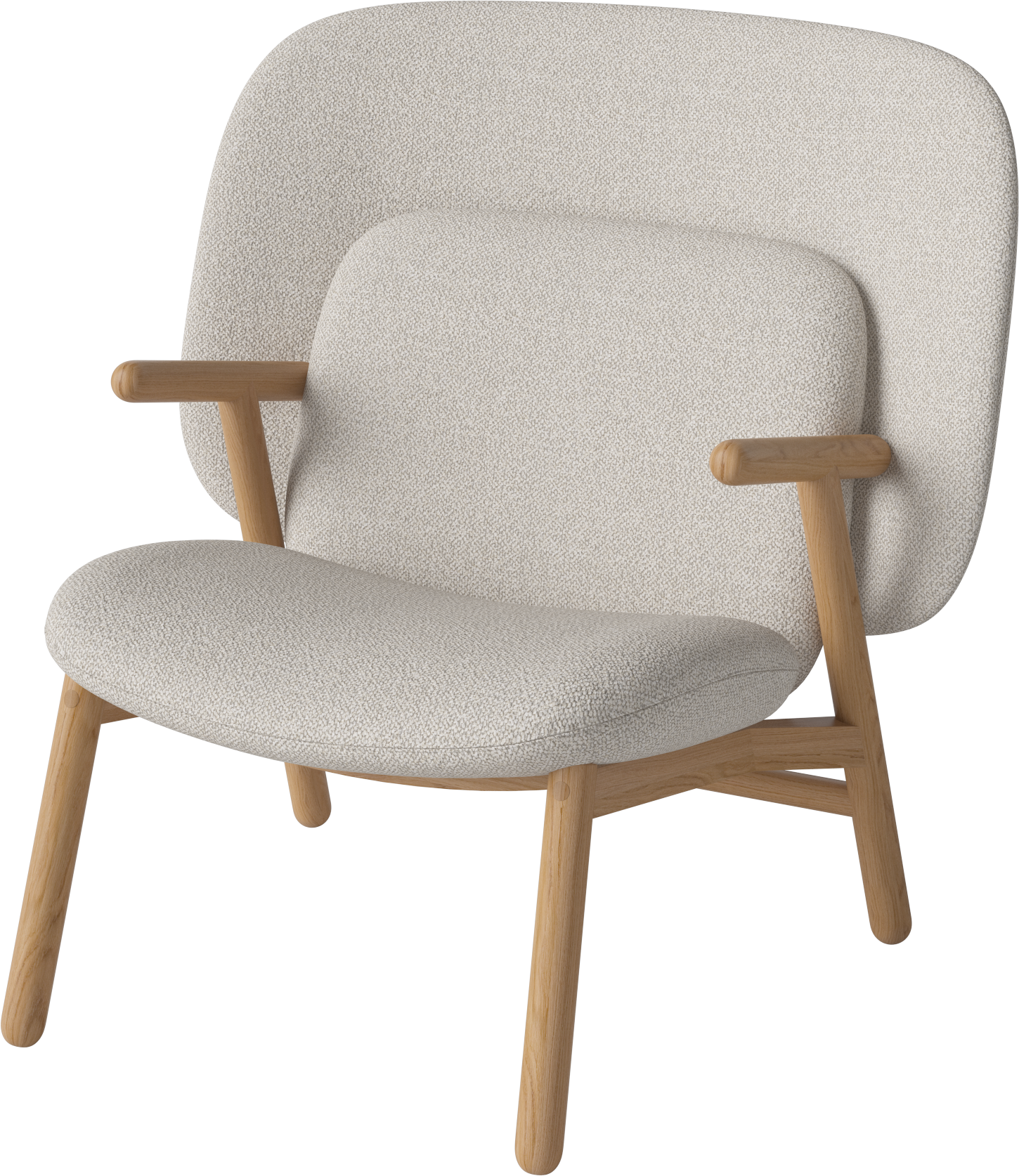 Fauteuil met hoofdsteun COSH, basis van eikenhout