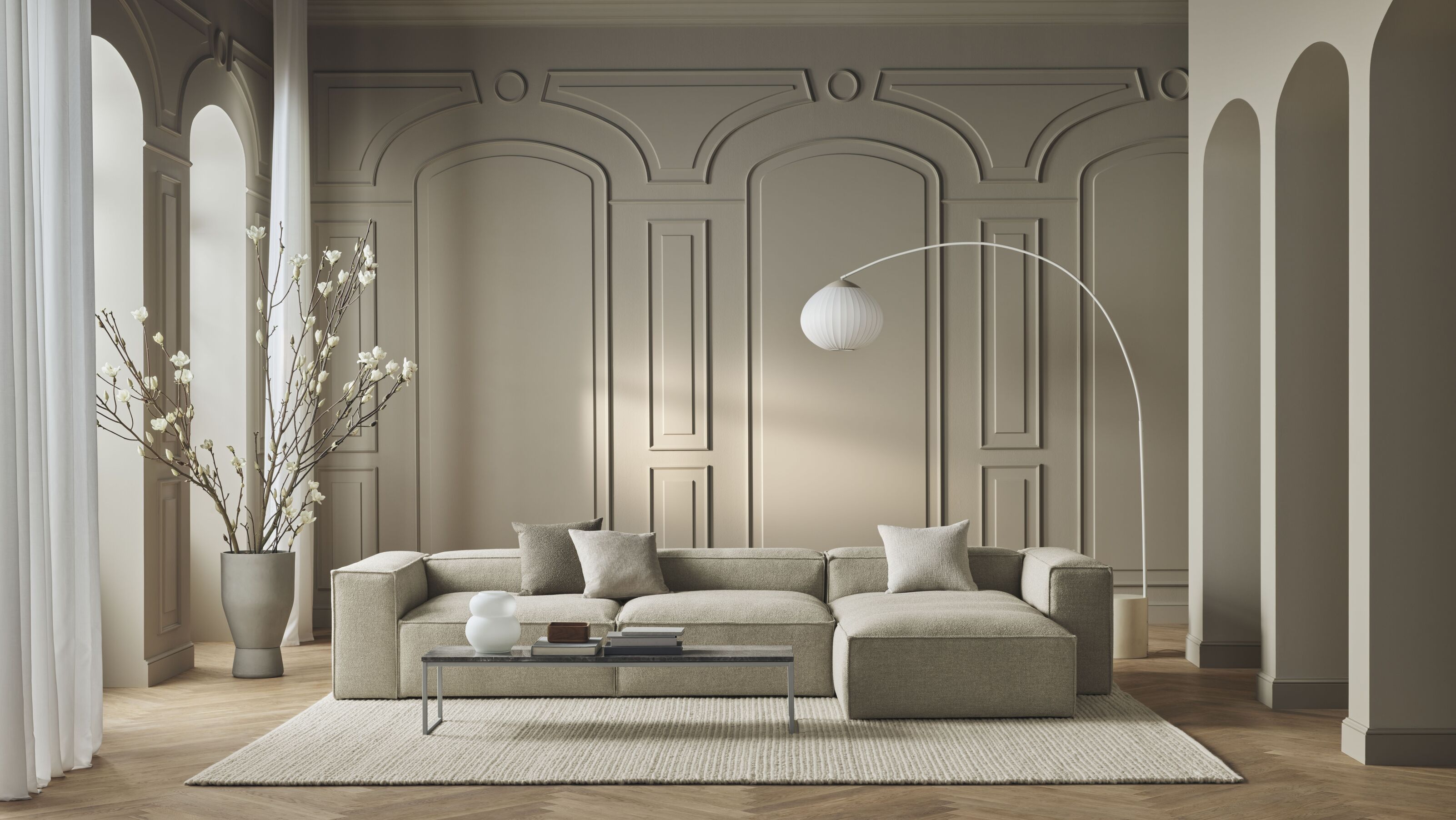 Cosima modulares Sofa - rechts gepolstertes Modul mit rechtsem Handel