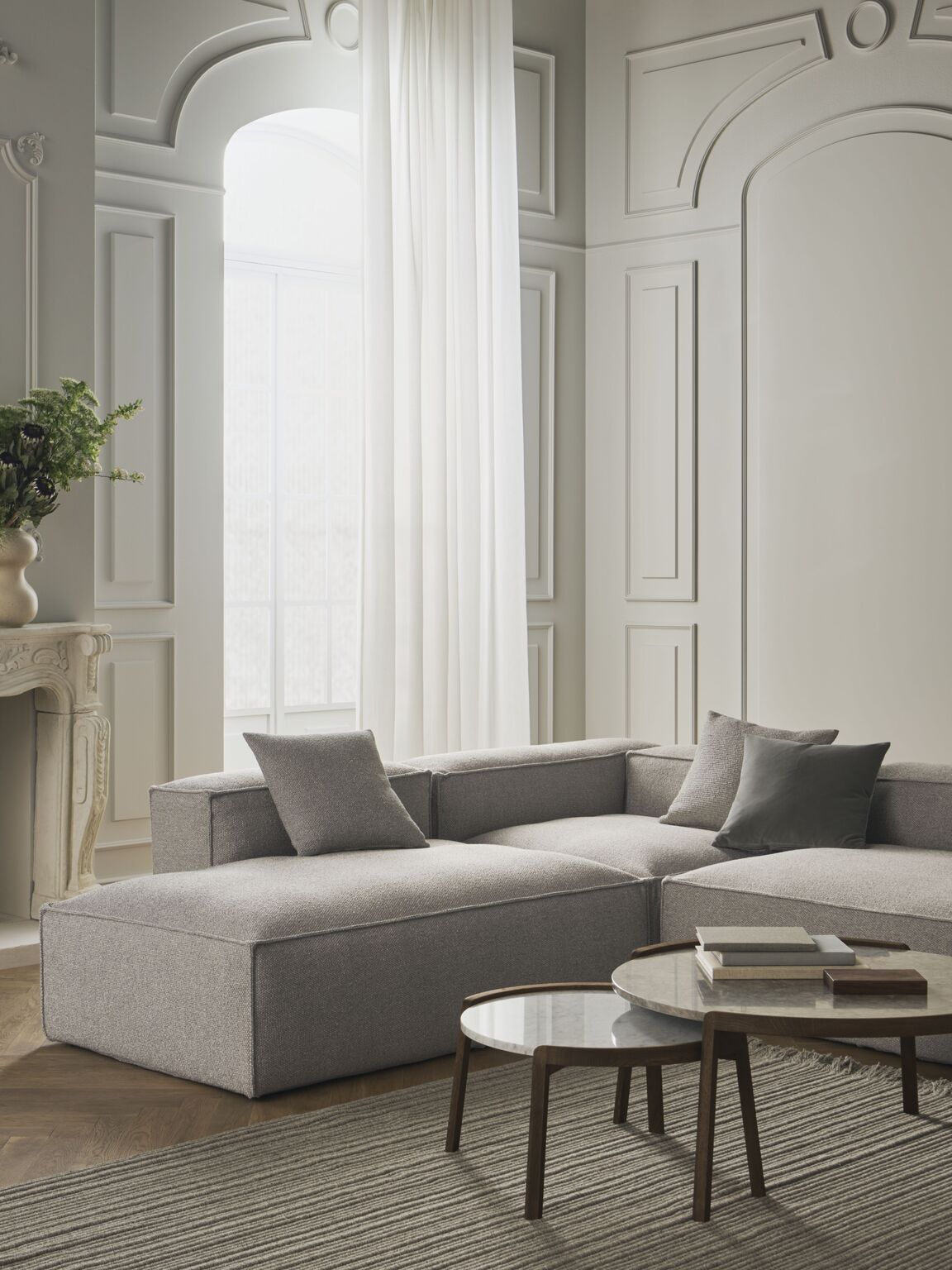 Modulares Sofa Cosima - links -Handmodul mit einer offenen Seite