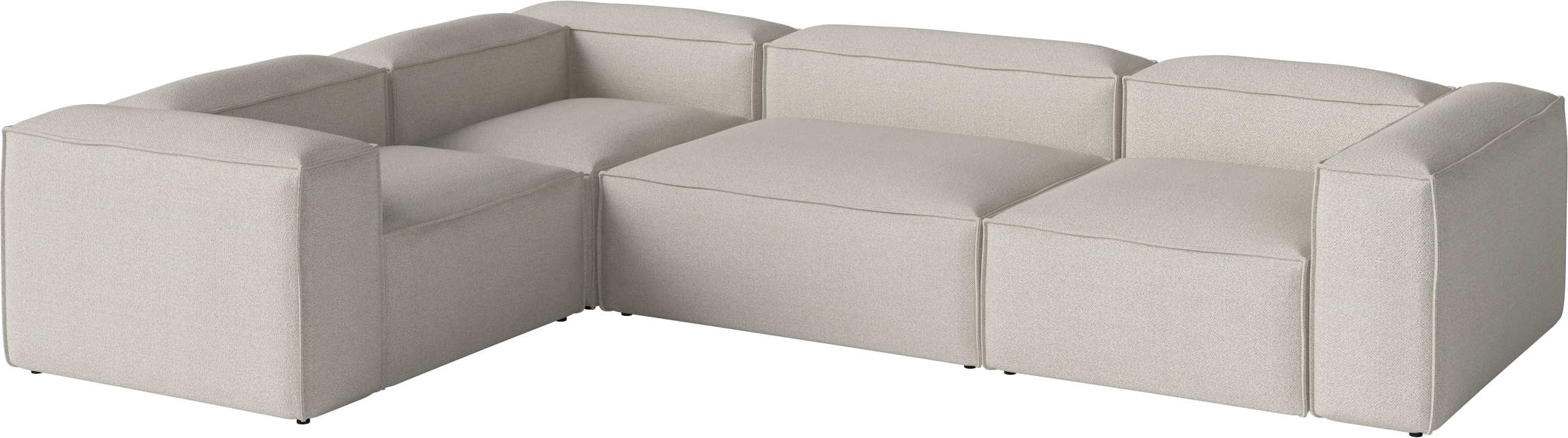 Left-hand corner 4-modular Cosima upholstered