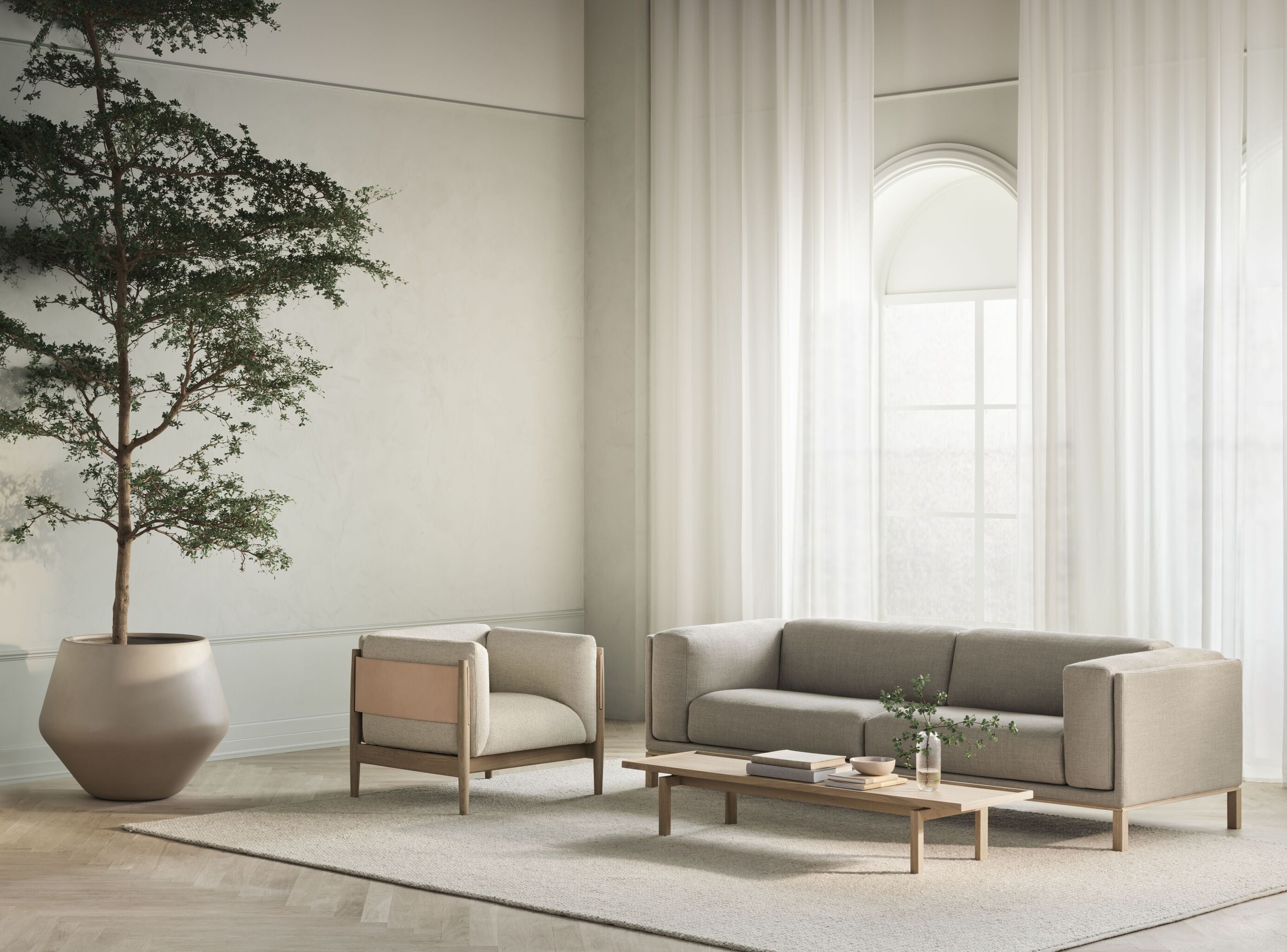 Sofa 2-module COSY donkere basis