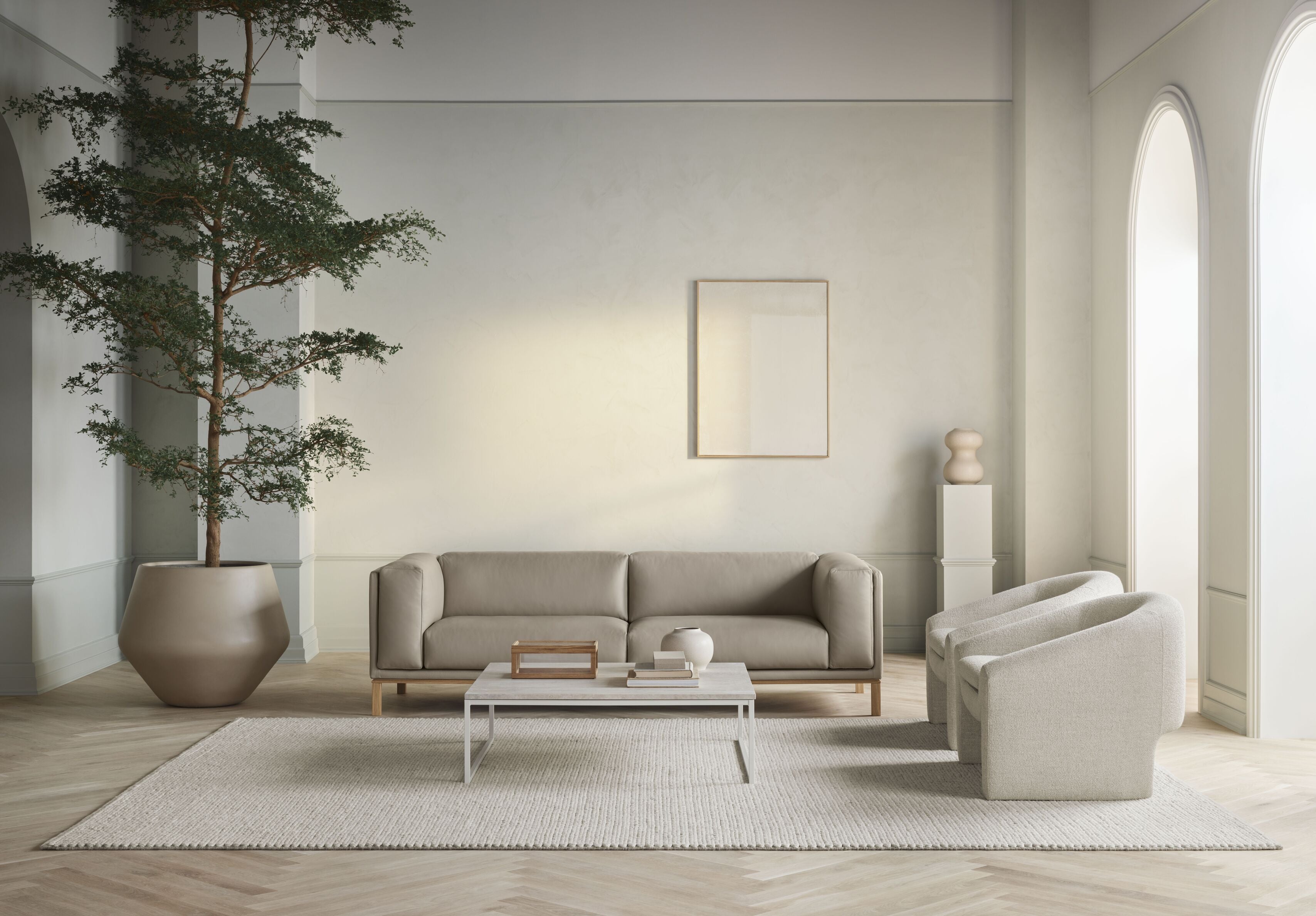 Salontafel COMO grijze stalen basis