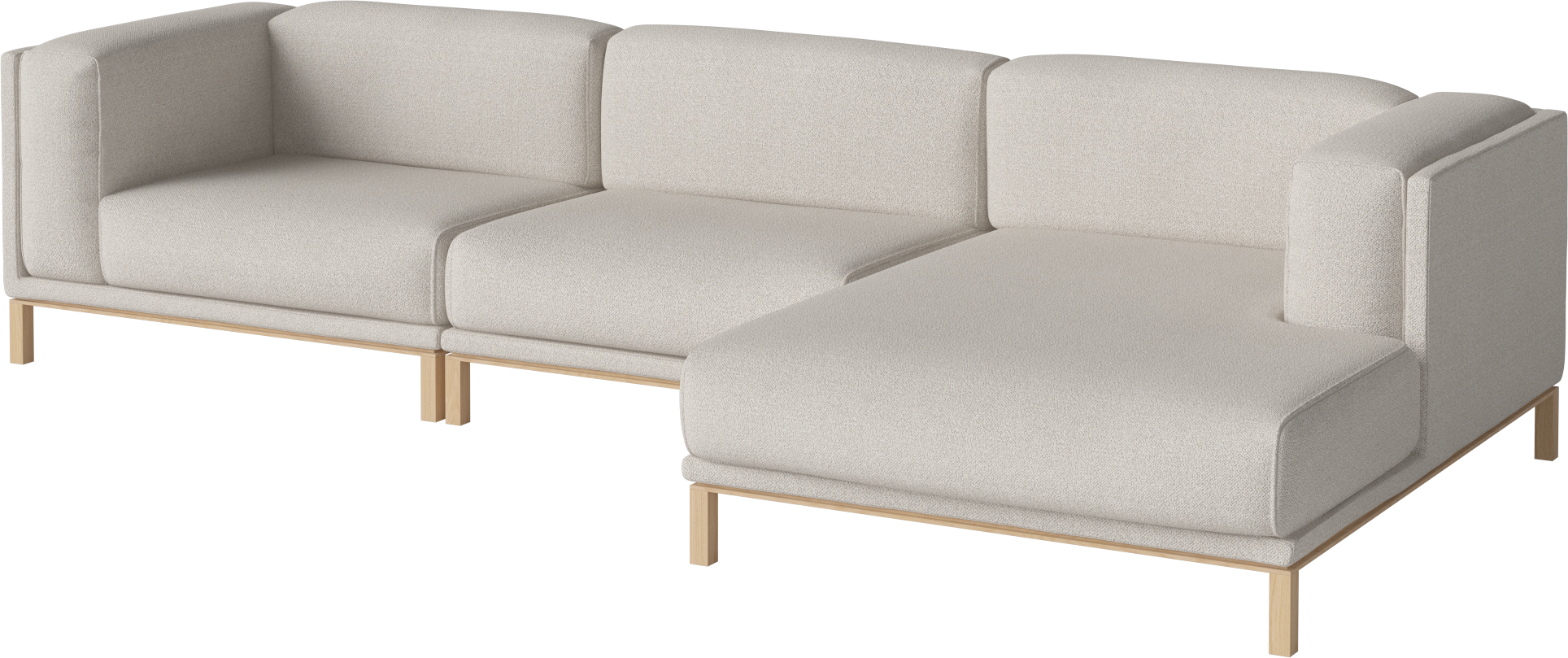 COSY 3-zits hoekbank met witte basis, rechtsdraaiend