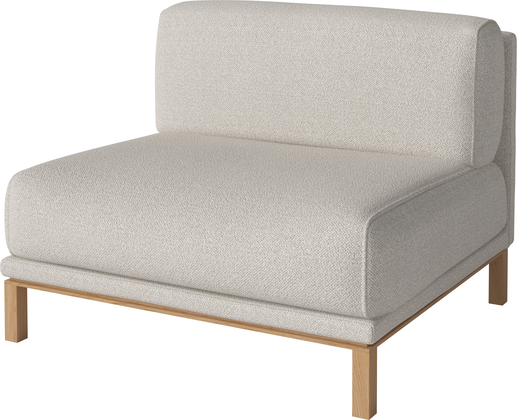 Modulaire bank COSY - middenmodule met eiken basis