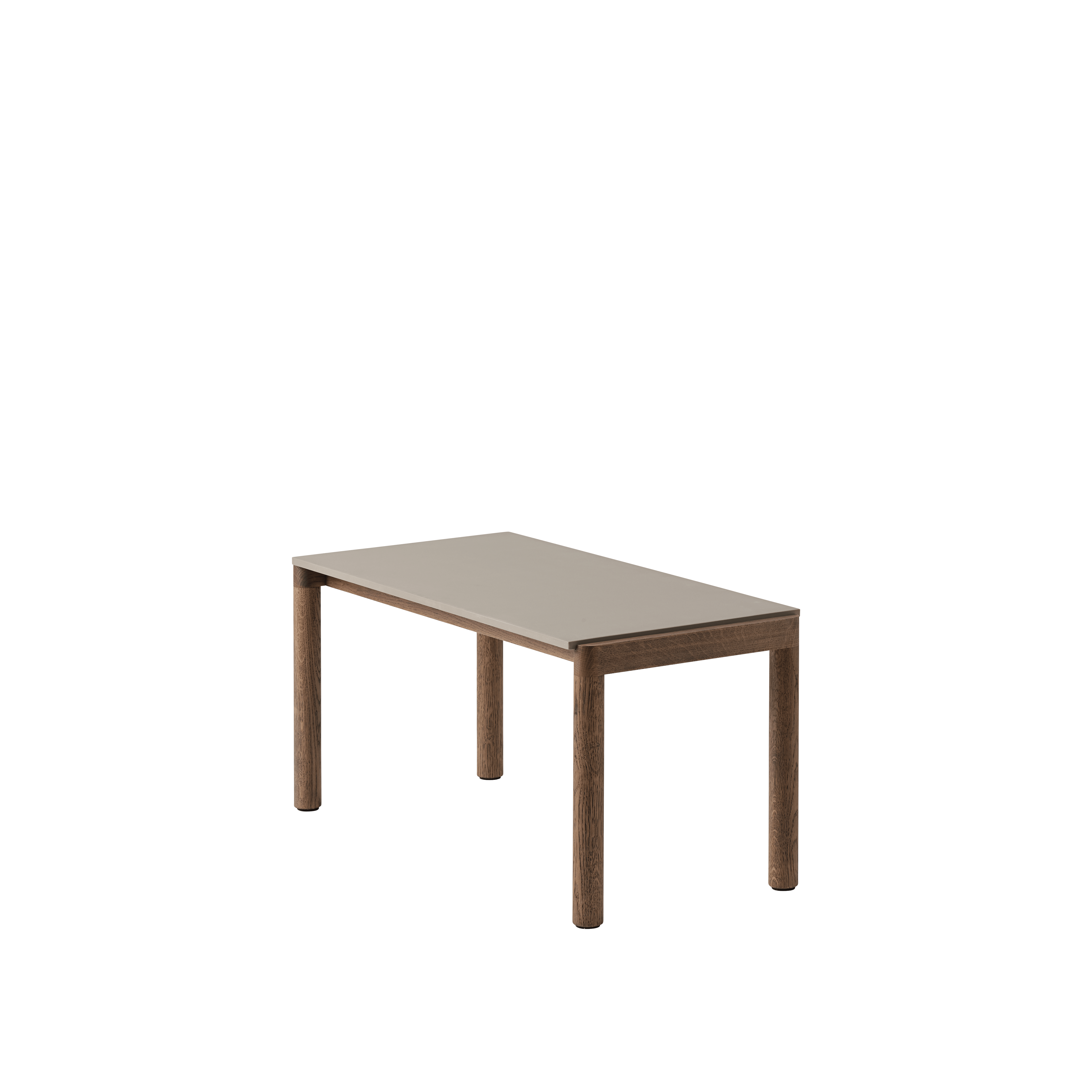 Couchtisch COUPLE taupe met een donkere eiken basis