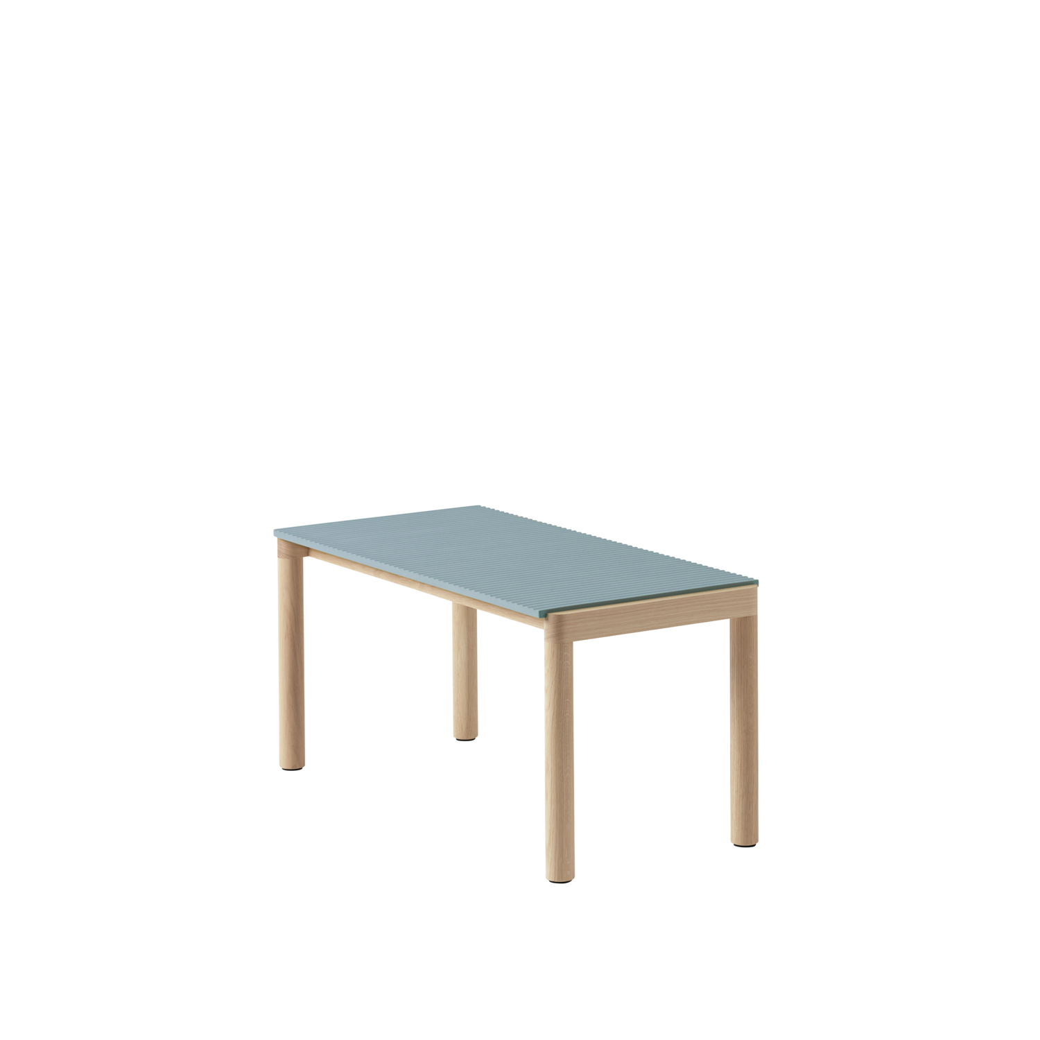 Salontafel COUPLE lichtblauw met eiken basis