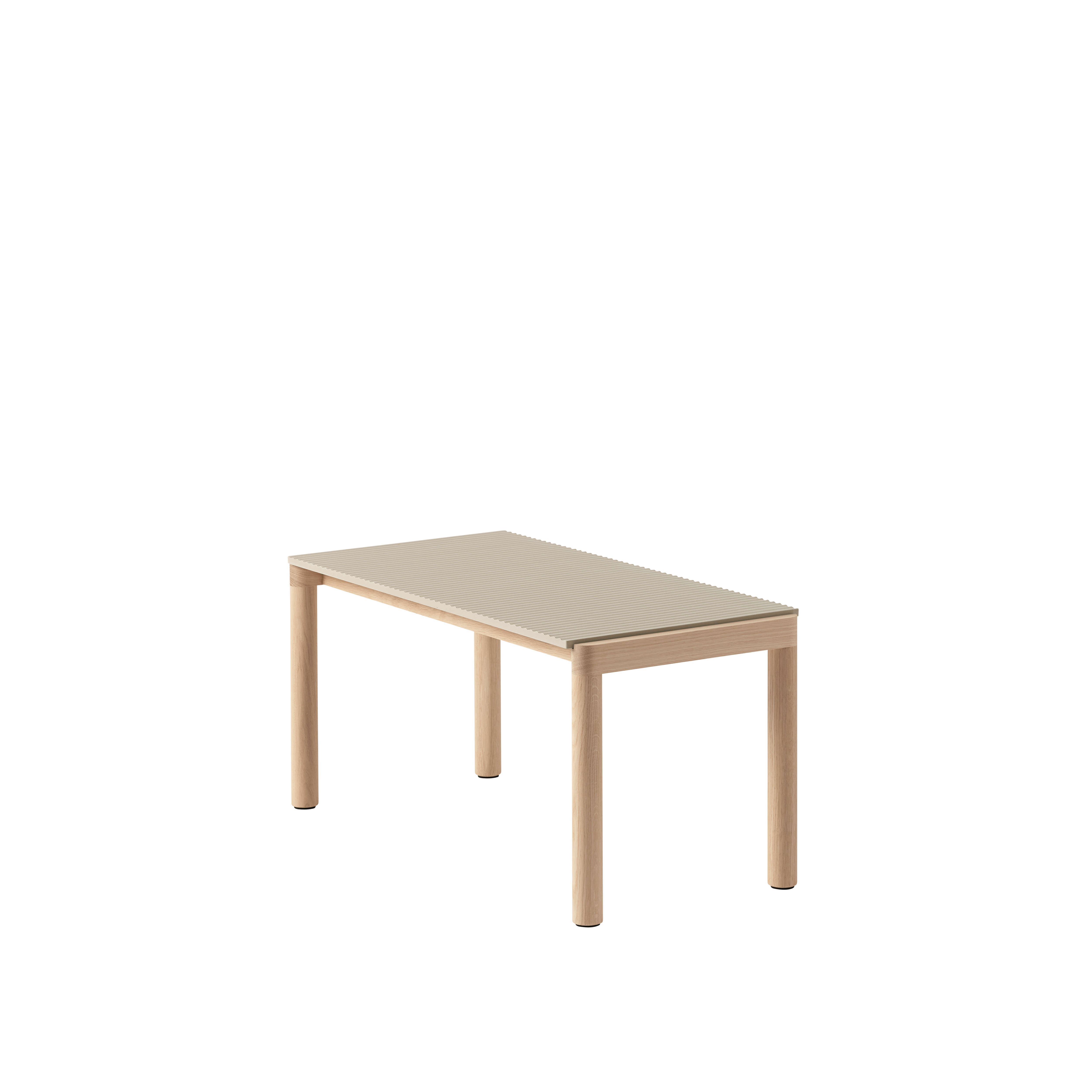Salontafel COUPLE zandkleurig met eiken basis
