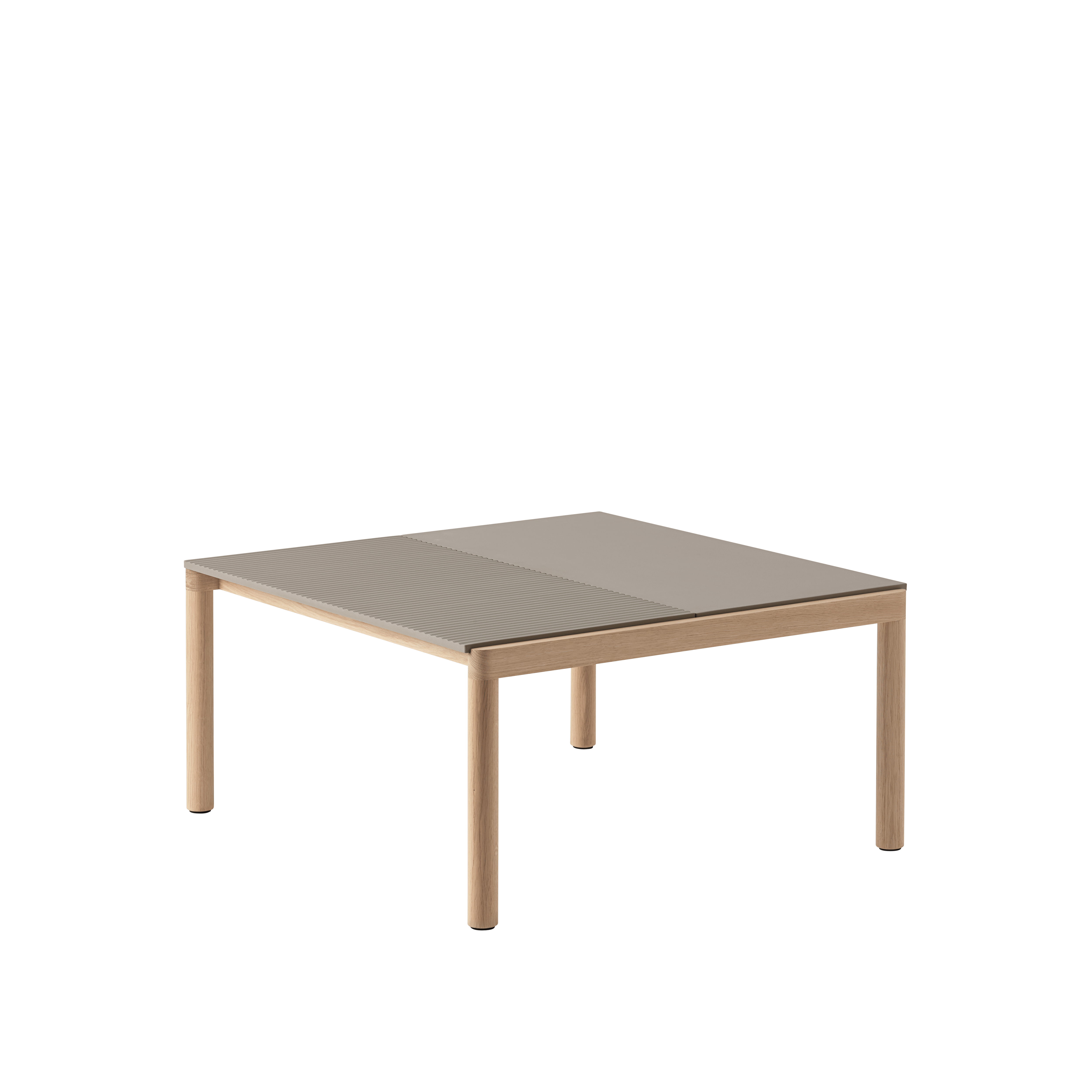 Salontafel COUPLE taupe met eiken basis