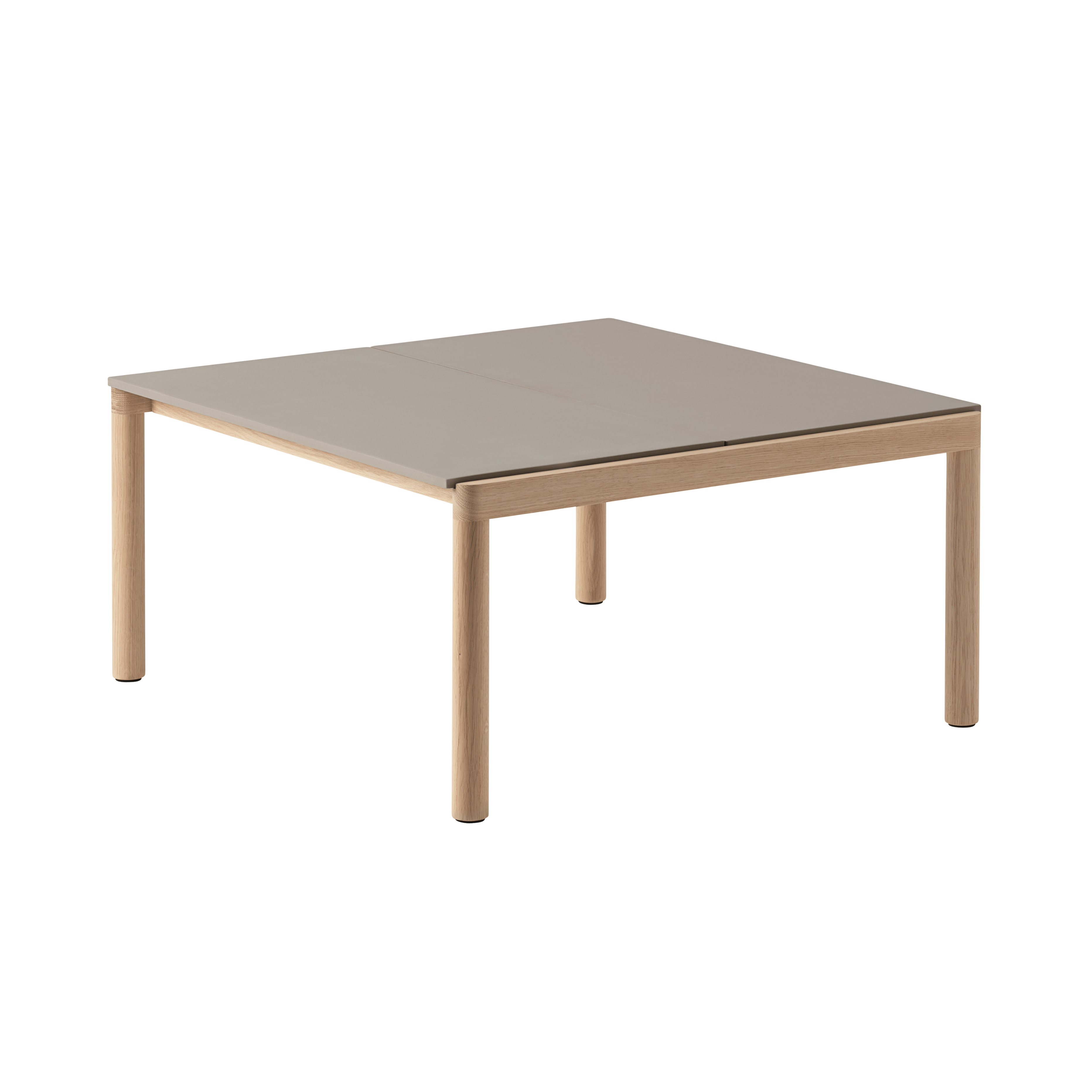 Salontafel COUPLE taupe met eiken basis