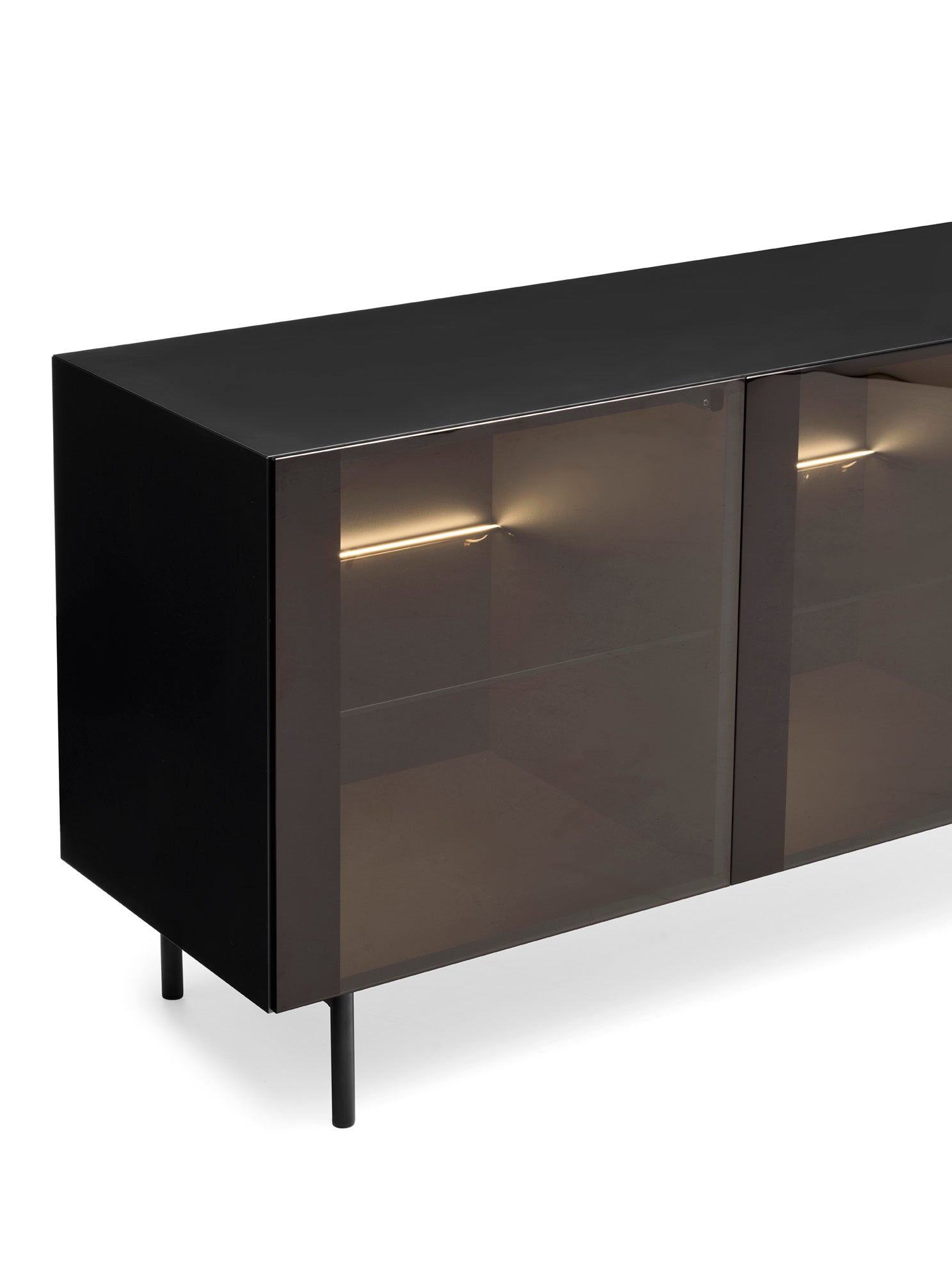 CRYSTAL cabinet black with brown glass