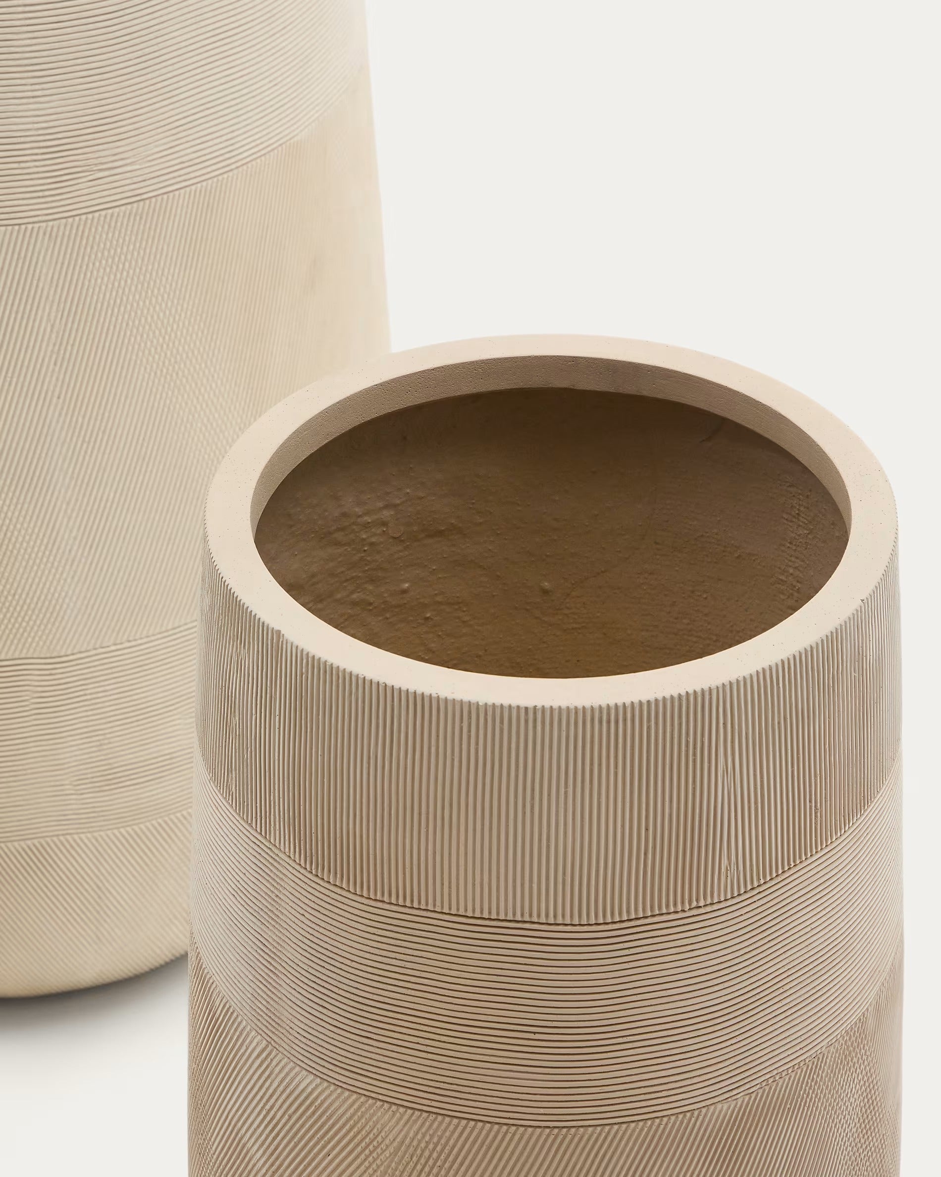 Set bloempotten TIVAL beige polycement