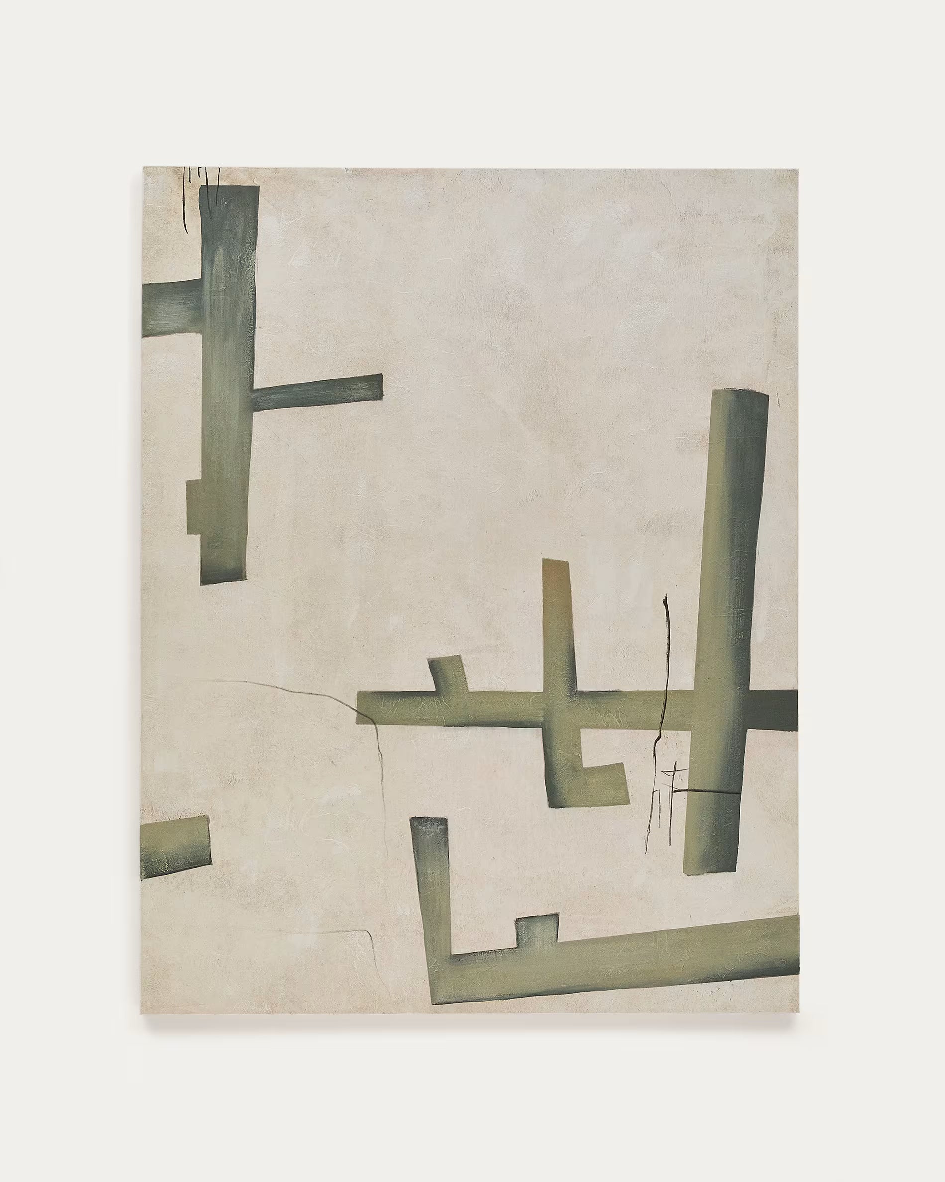 Schilderij FIDA groen met beige
