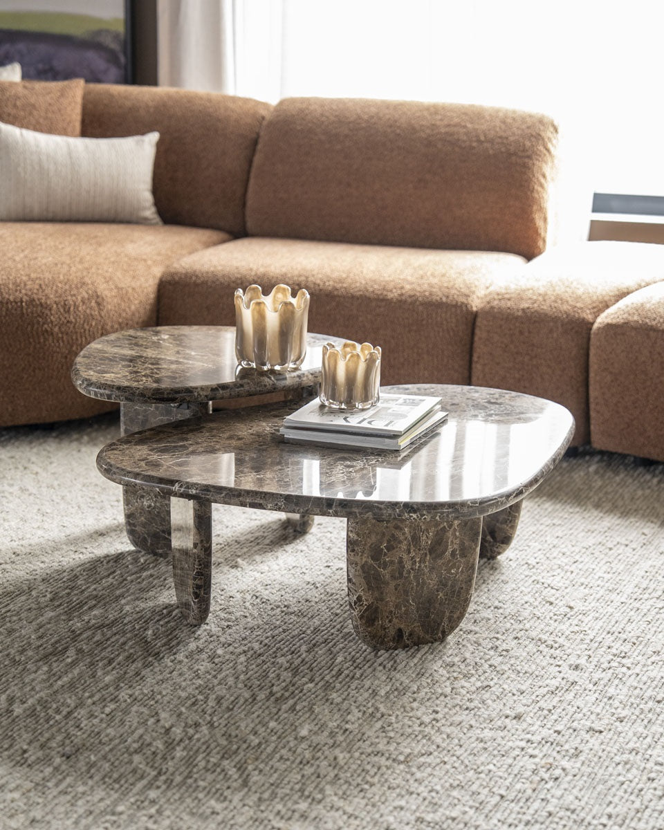 Koffietafel DEVIN bruin Emperador marmer