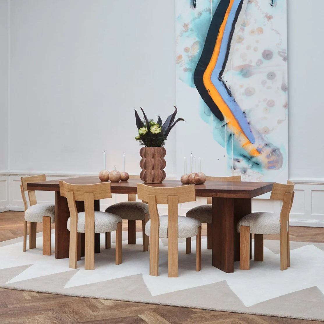 Beige ZIG ZAG tapijt met crème