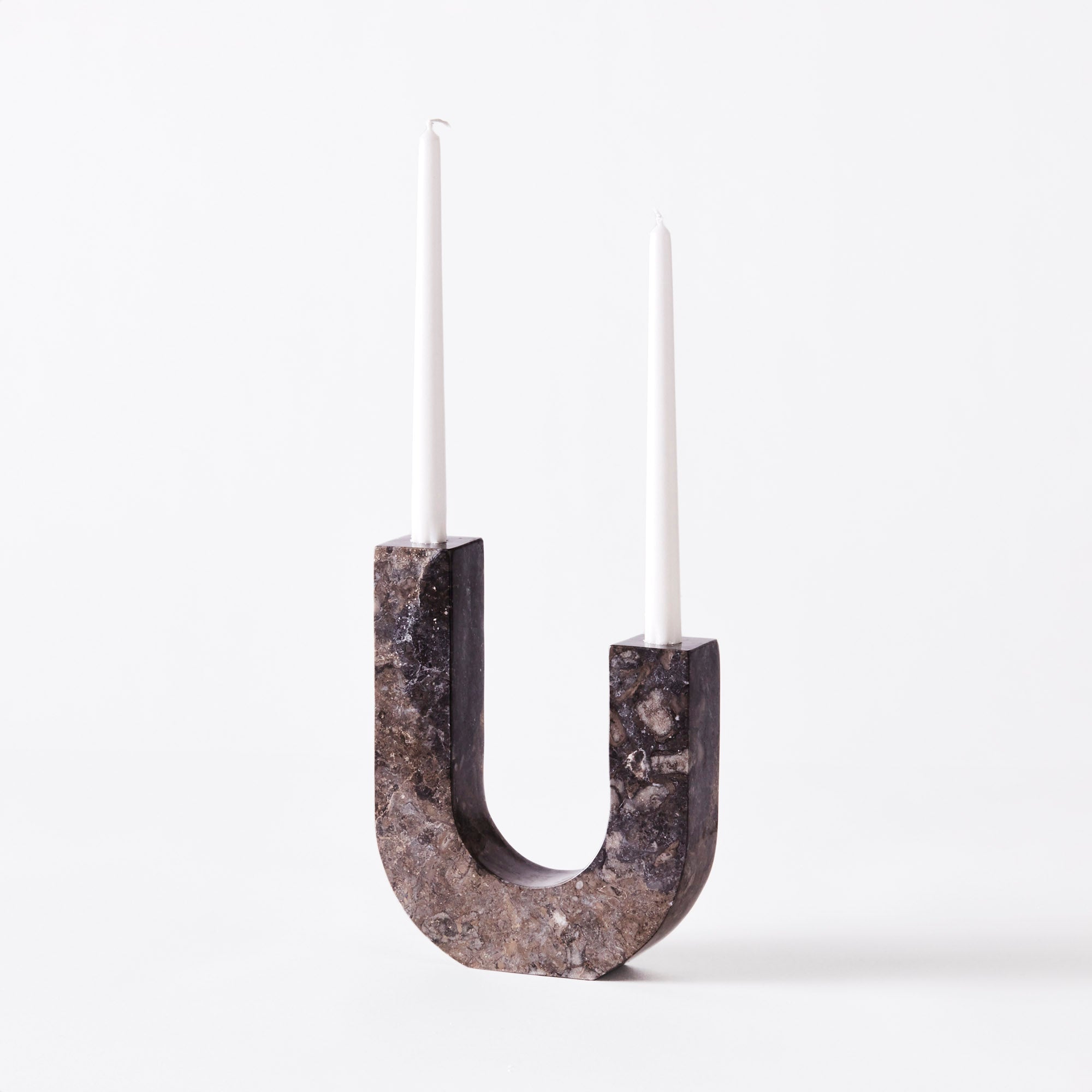 ARCO Candle Holder Gray Marble