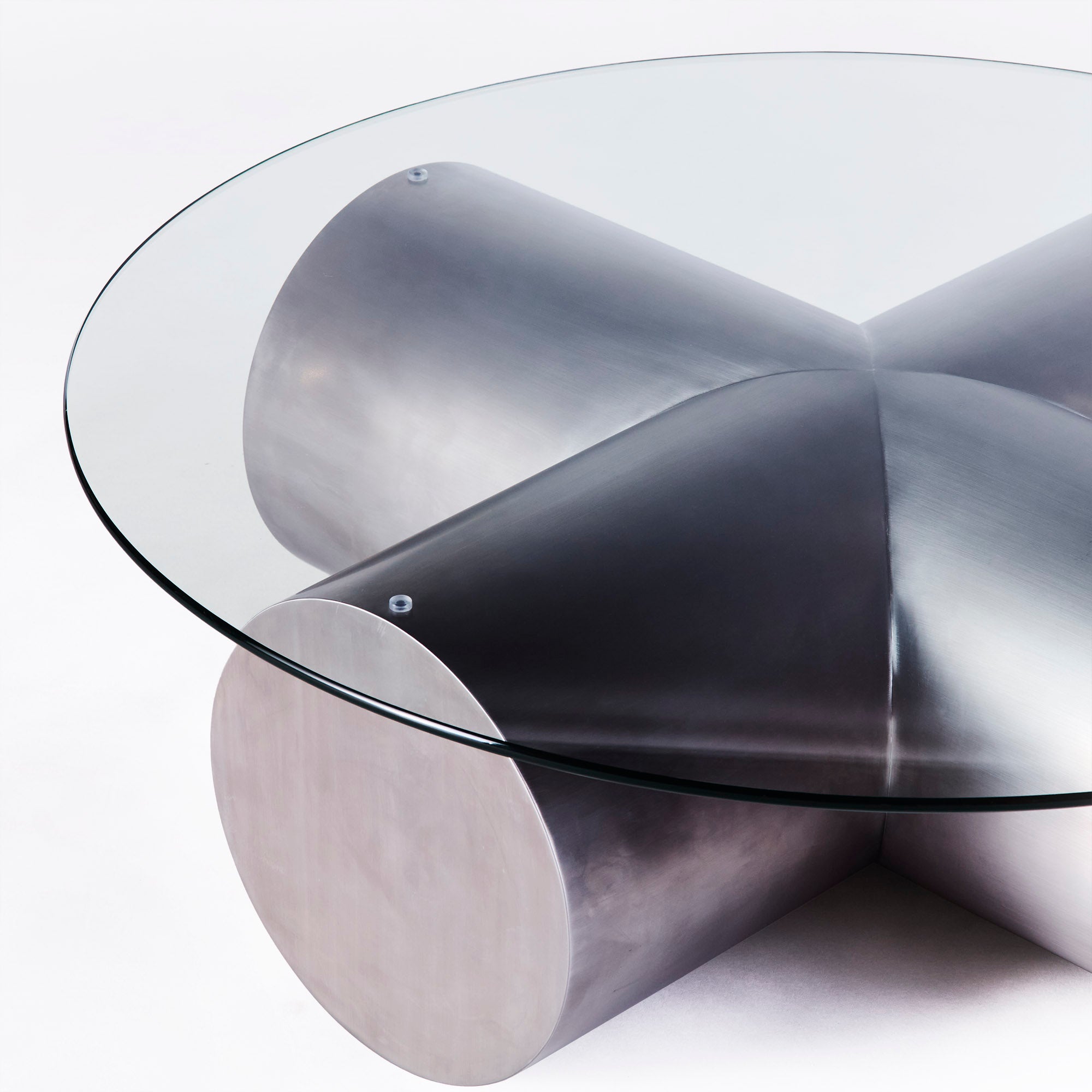 CROSS coffee table polished steel