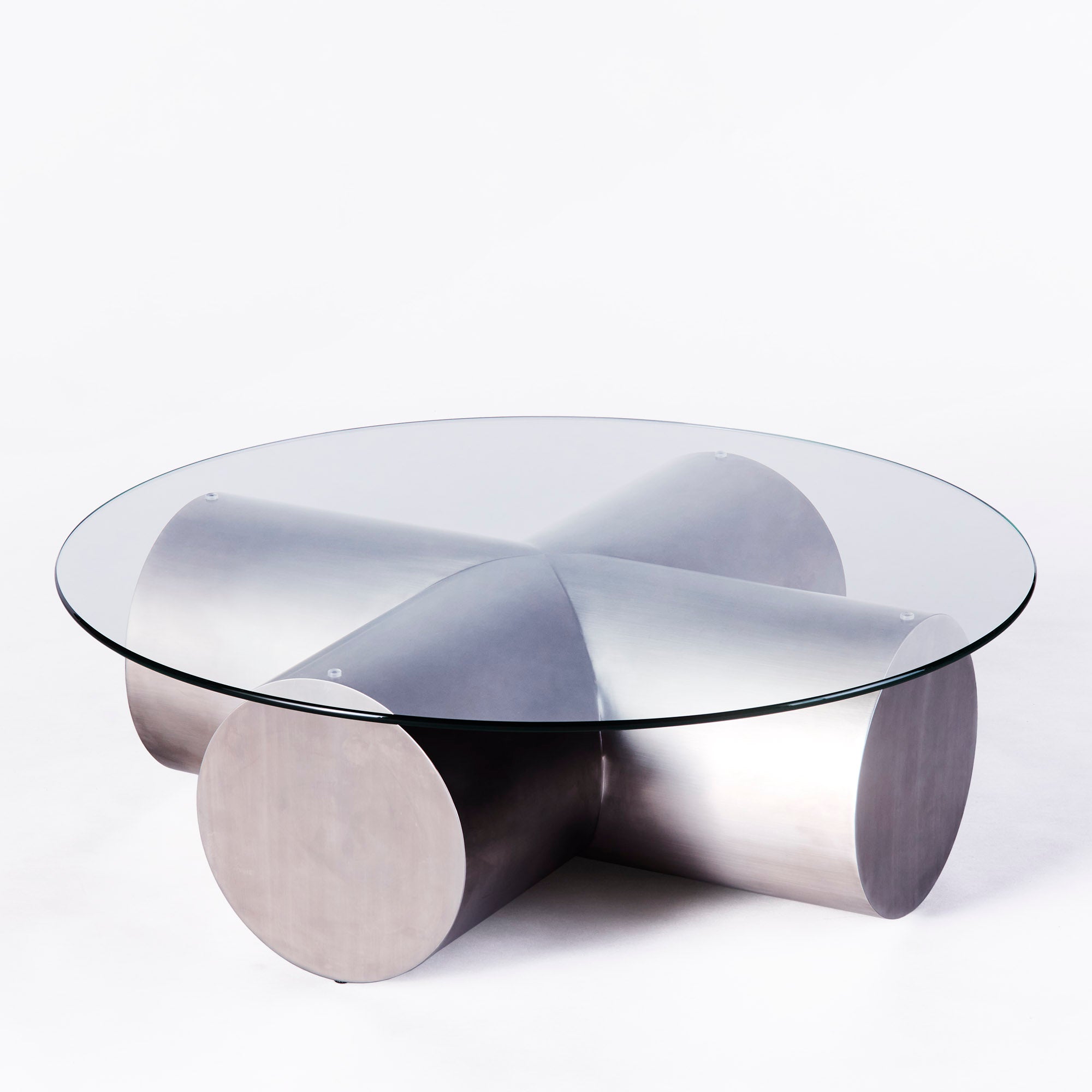 CROSS coffee table polished steel