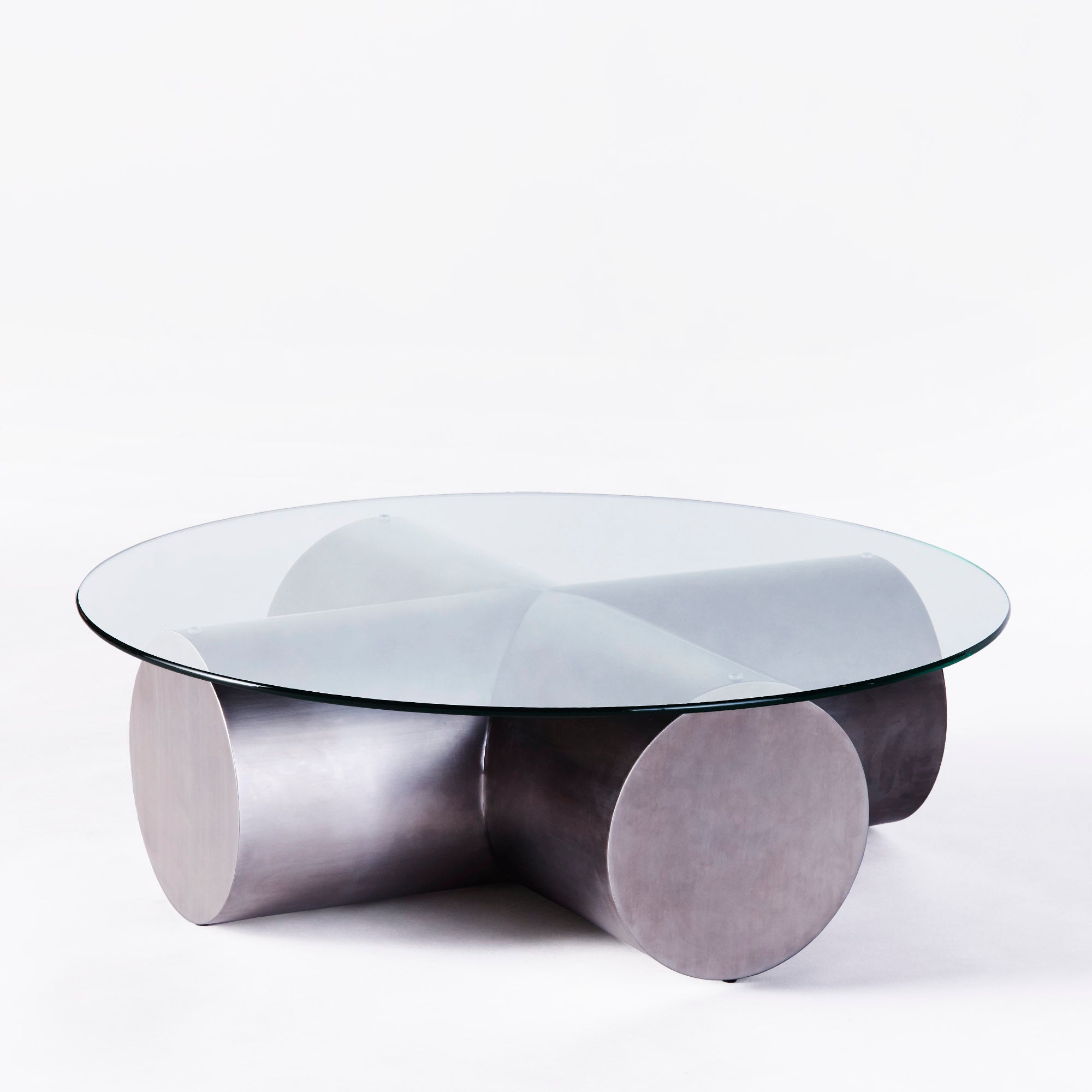 CROSS coffee table polished steel
