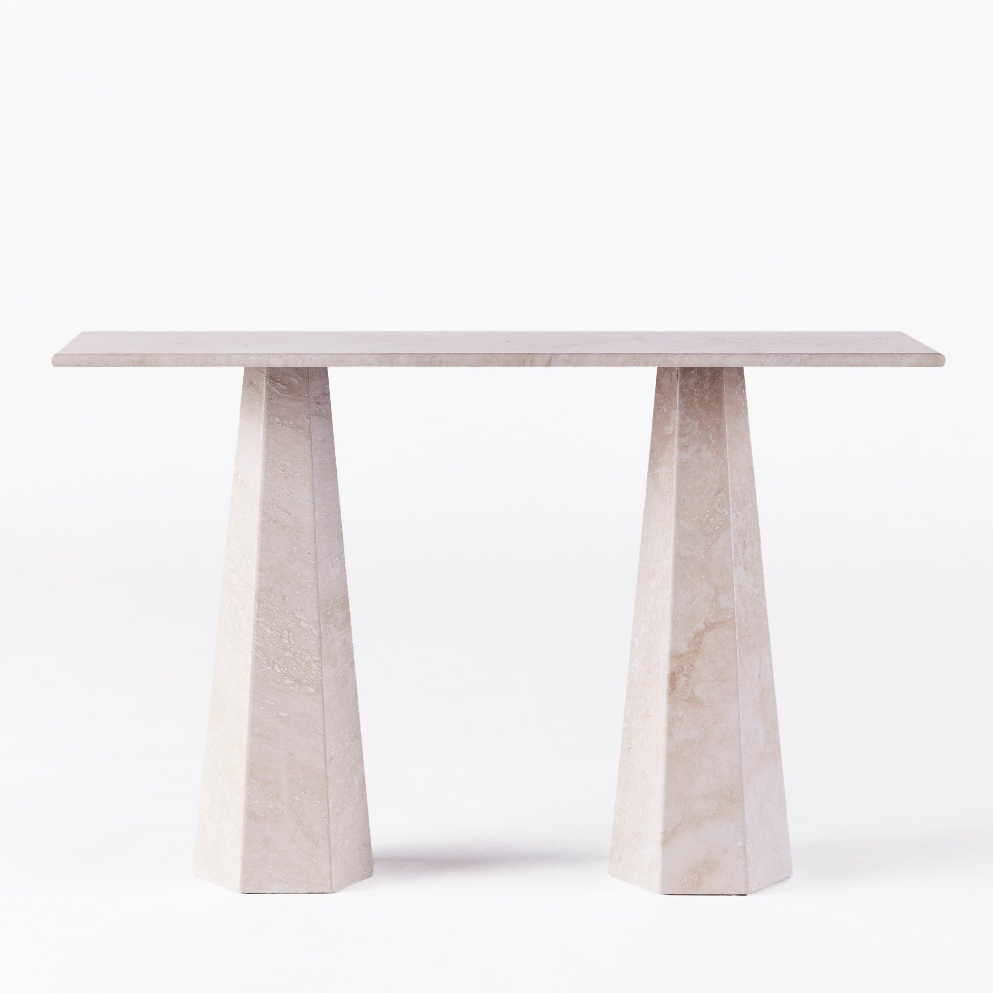 HEXAGON Console in Marble Travertine