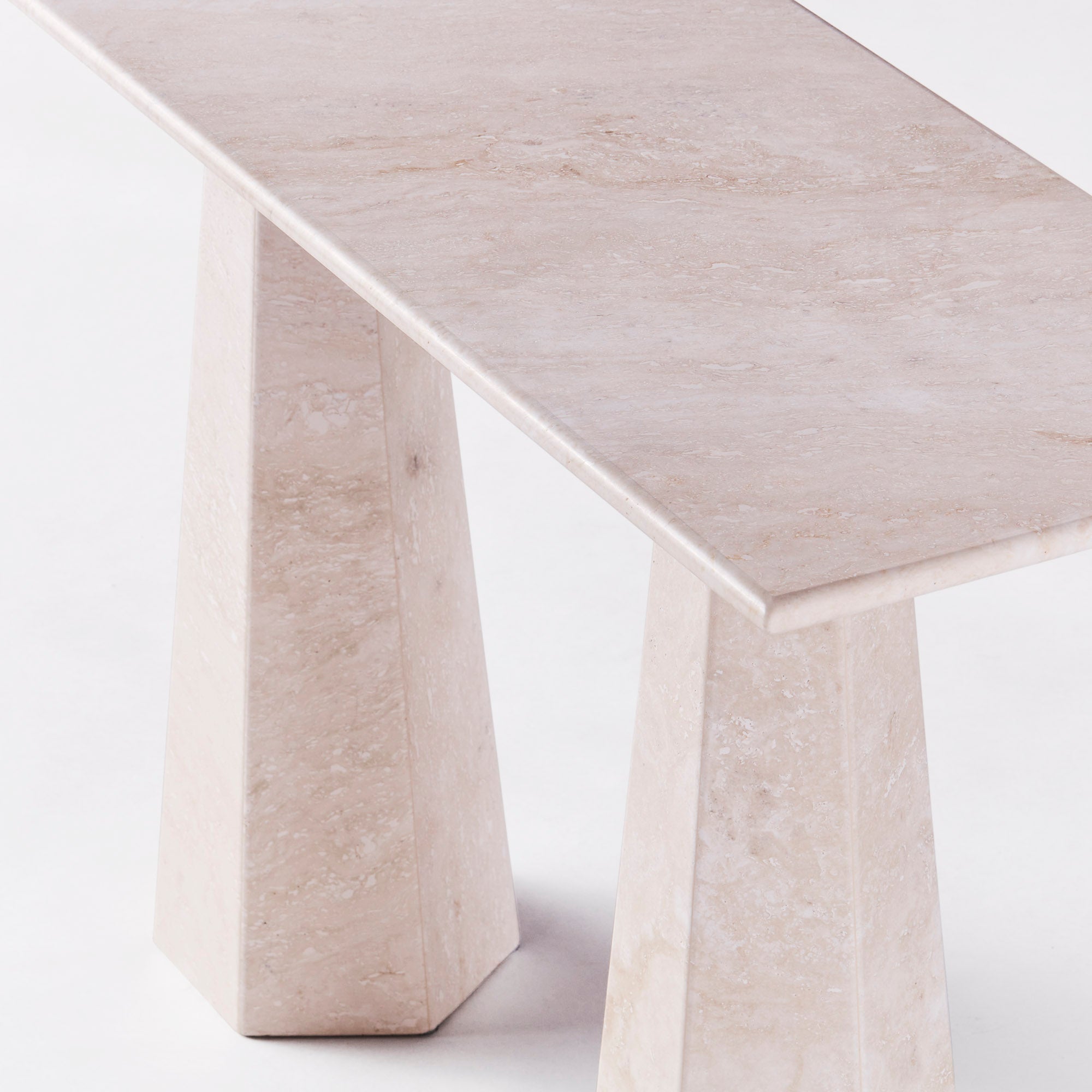 HEXAGON Console in Marble Travertine