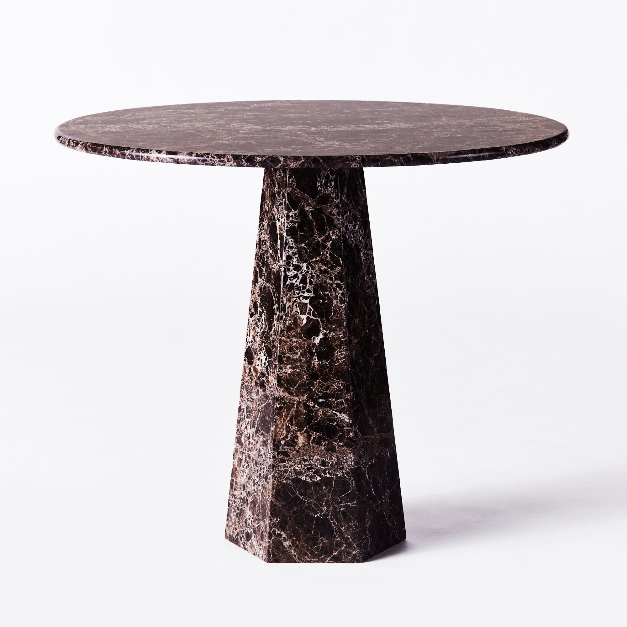 Round HEXAGON Table Emperador Marble