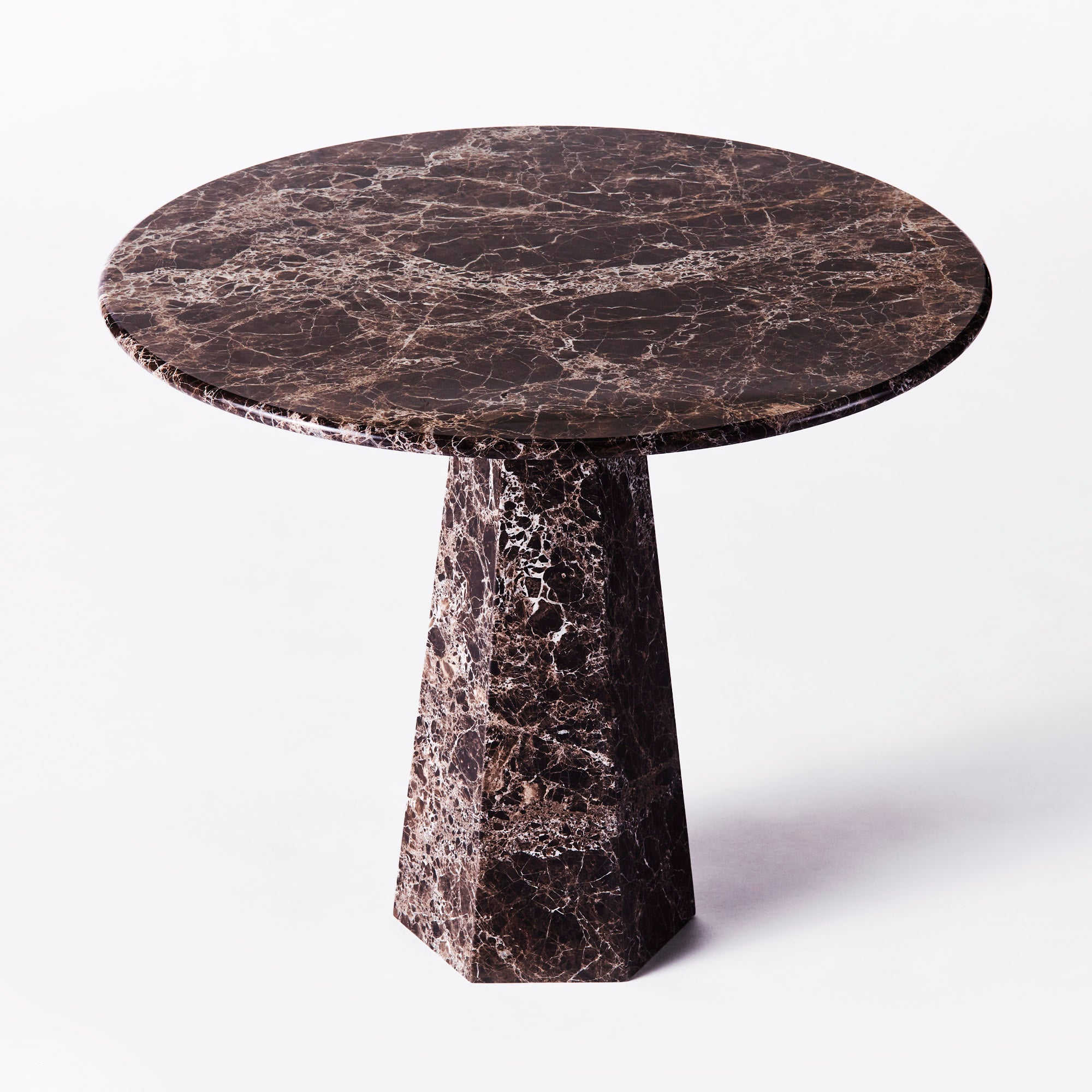 Round HEXAGON Table Emperador Marble