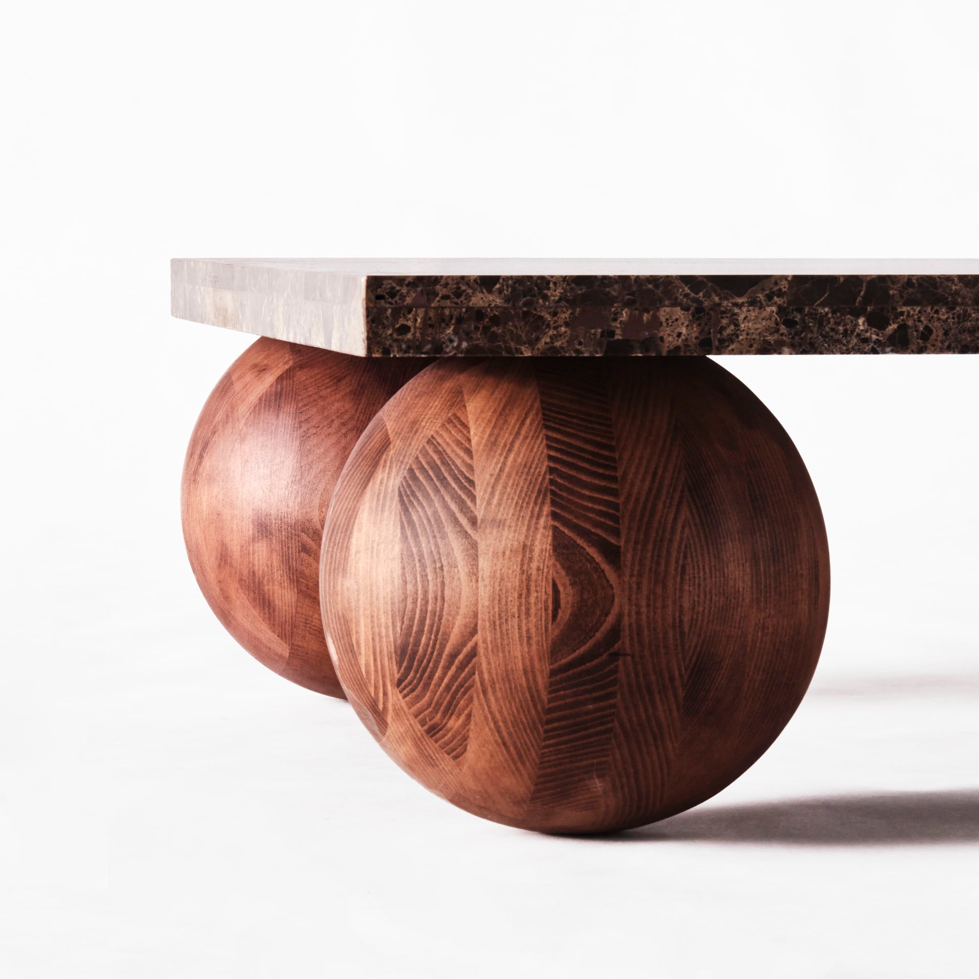 SPHERE Coffee Table Emperador Marble with Ash Base