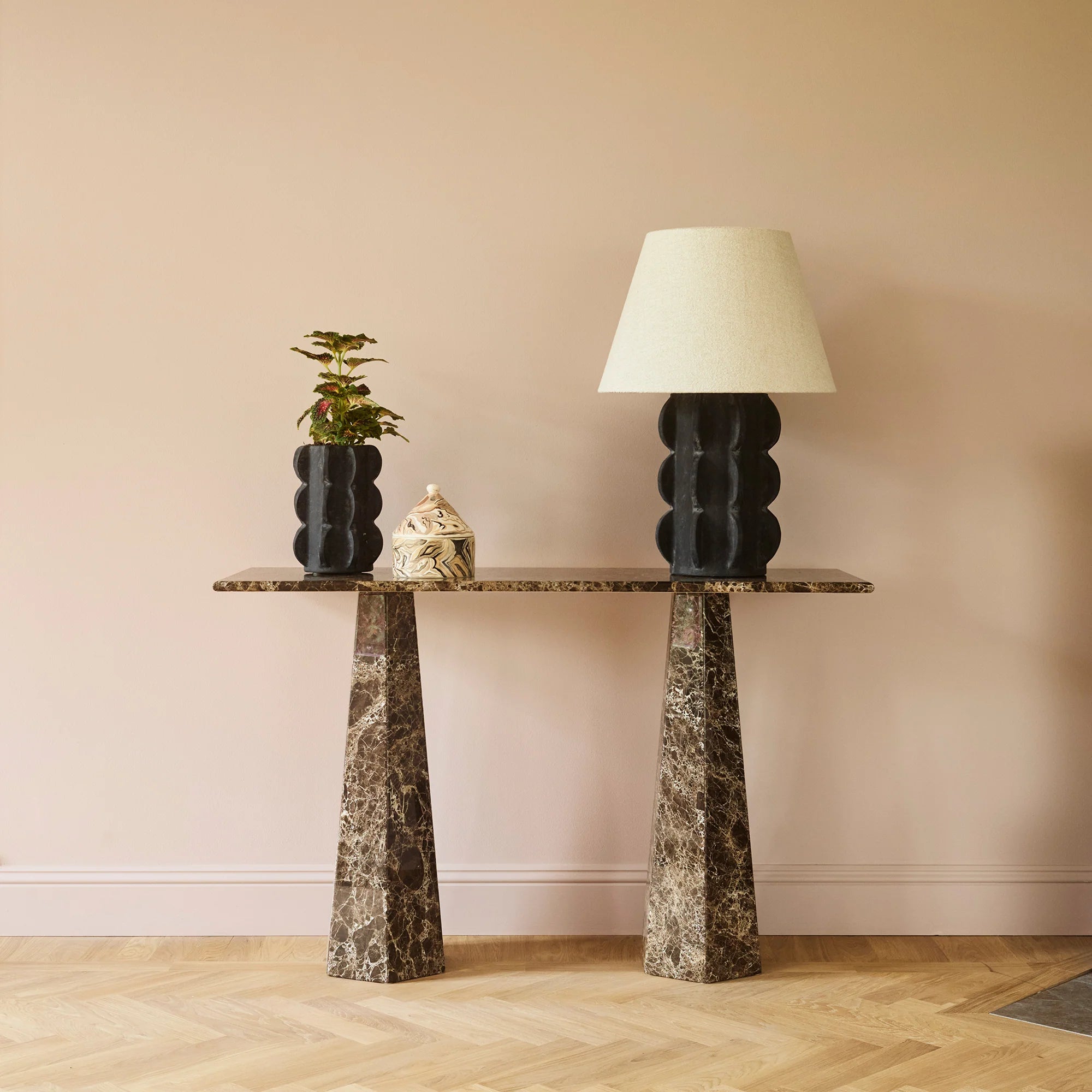 HEXAGON Console Emperador Marble
