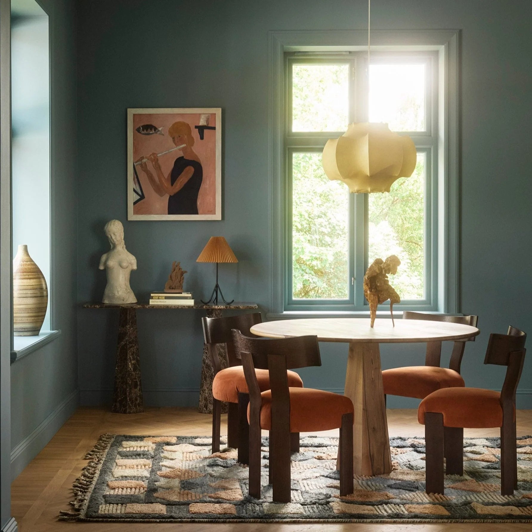 ALBA Chair orange with dark oak base