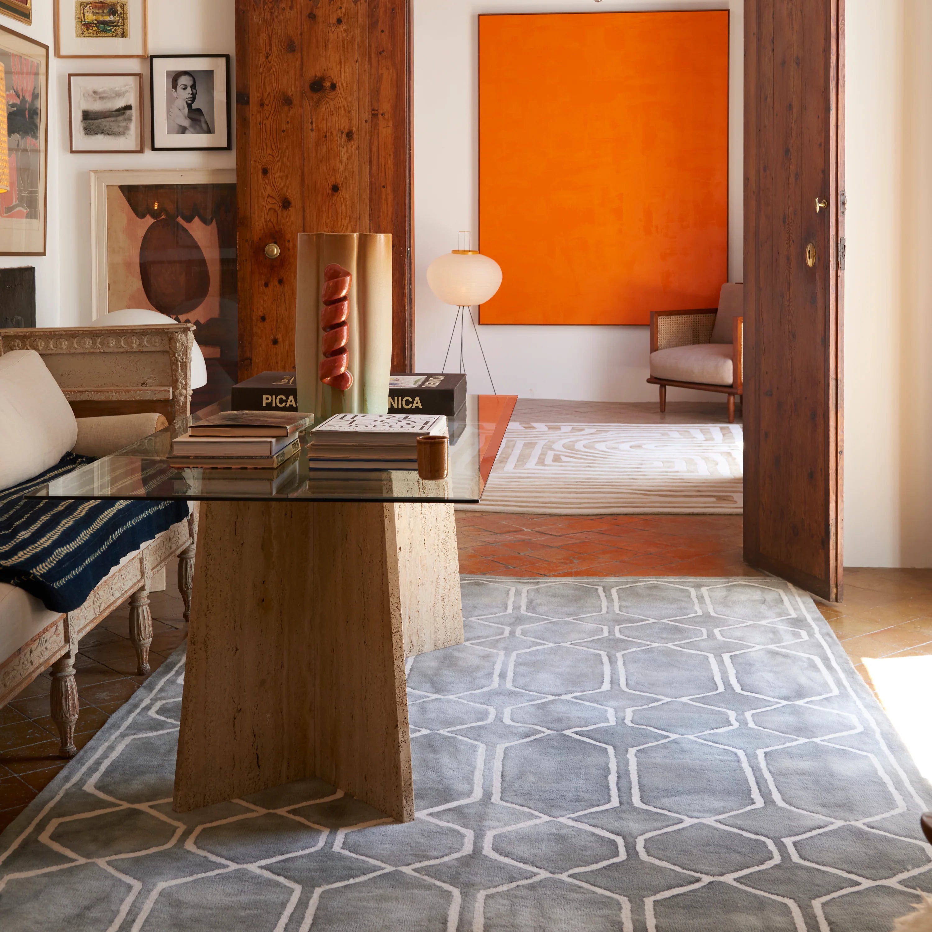 TIE DYE rug sea blue