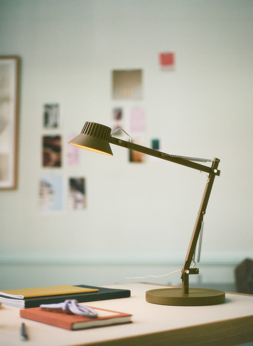Verstelbare bureaulamp DEDICATE bruin-groen