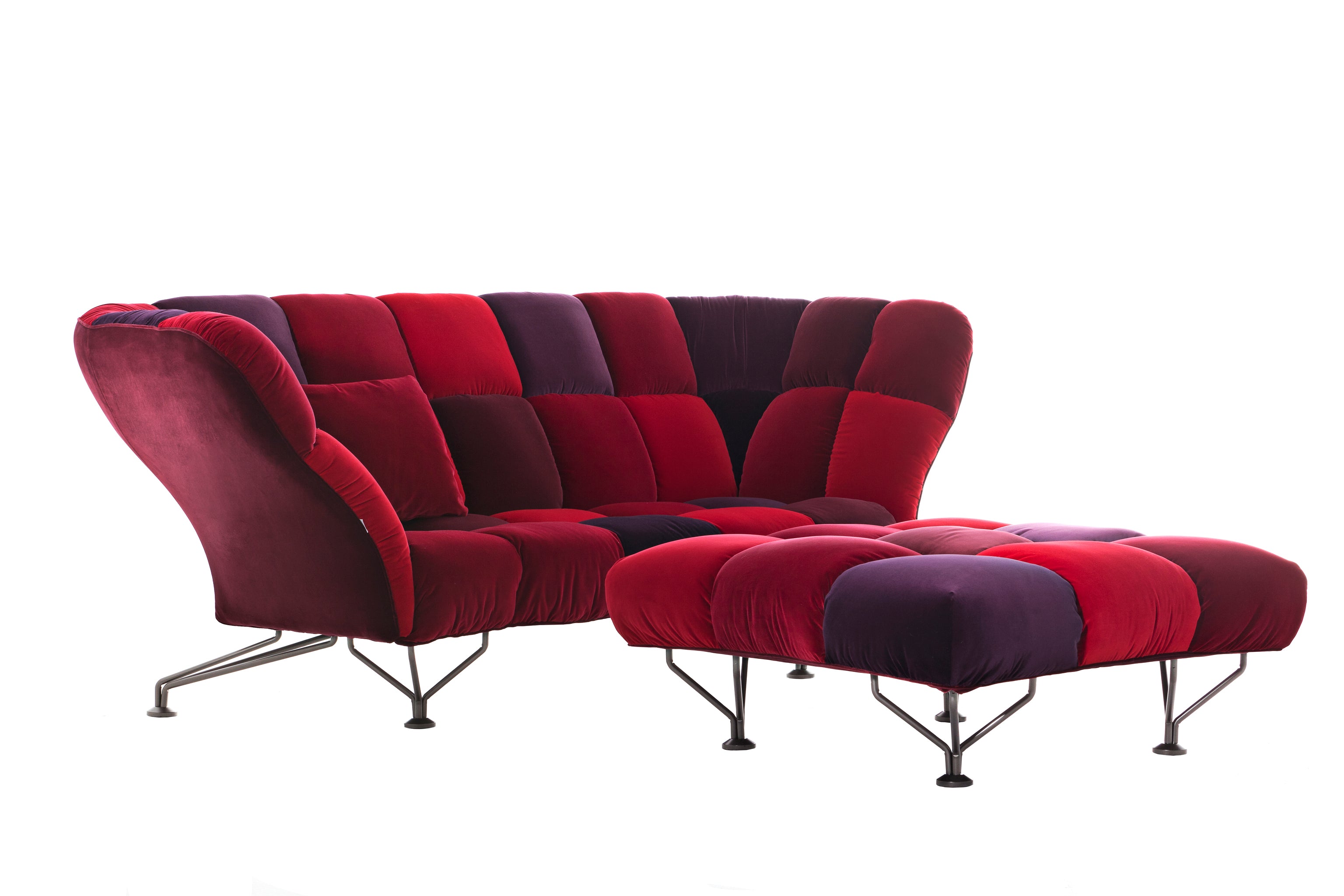 Sofa 33 CUSCINI czerwony – aksamit