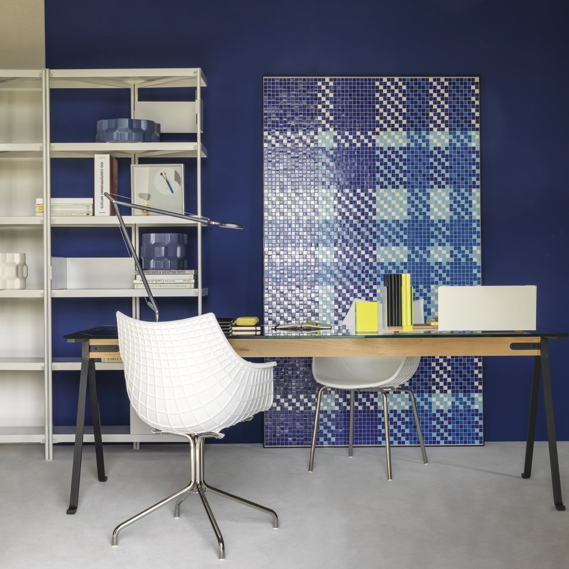 Stoel MERIDIANA wit met chroom basis