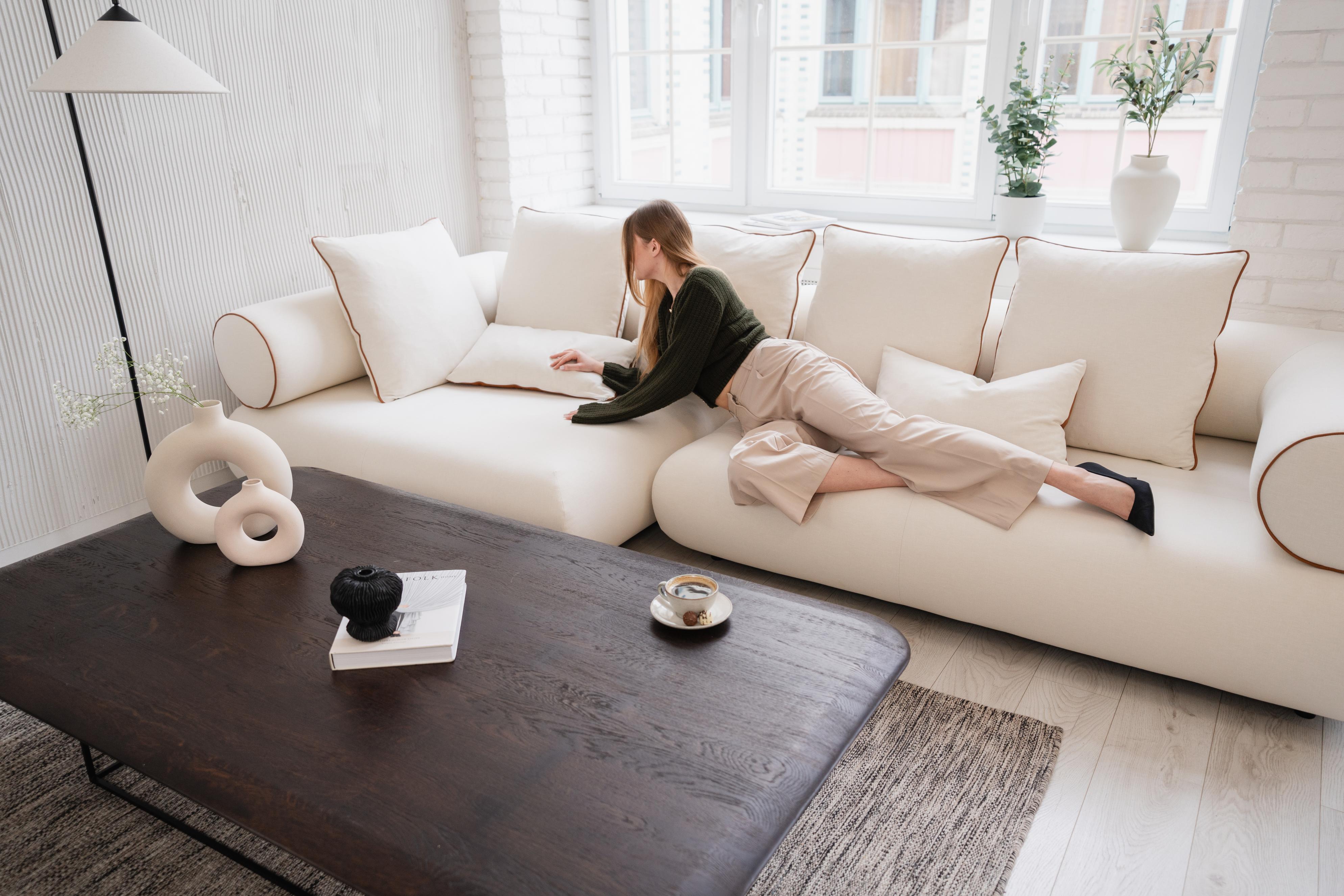 Modulaire rechtse hoekbank CASABLANCA gepersonaliseerd