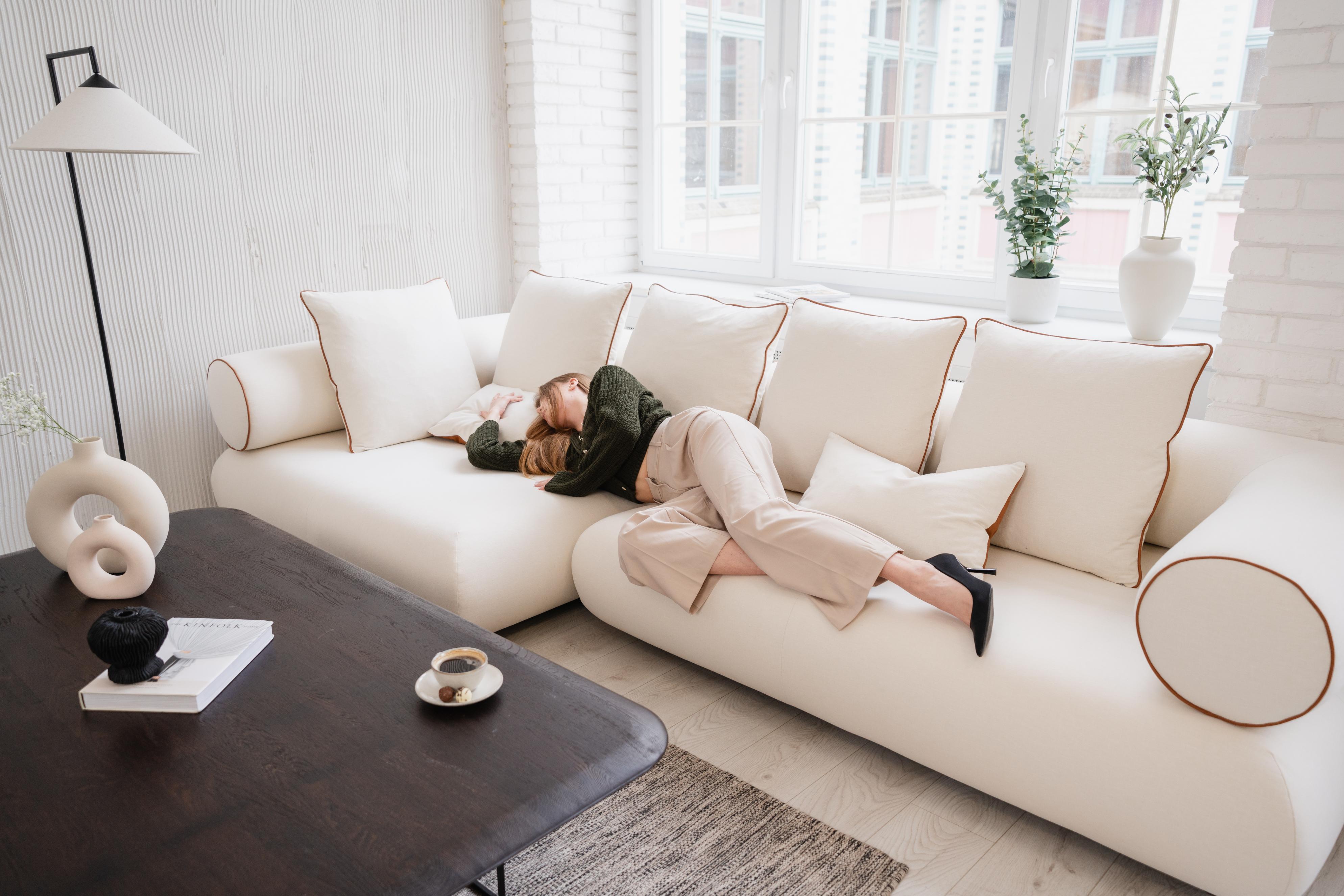 Modulaire rechtse hoekbank CASABLANCA gepersonaliseerd