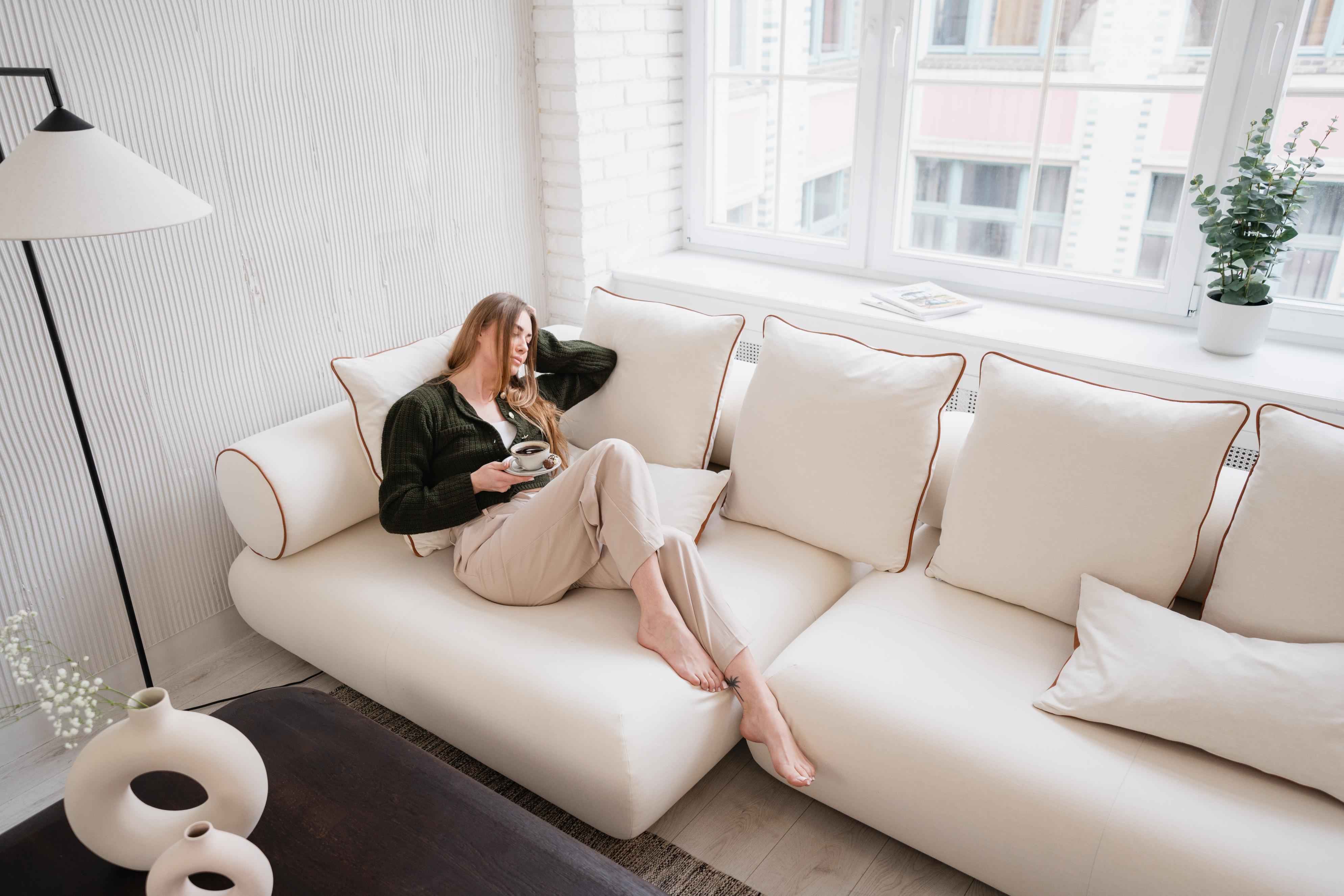 Modulaire rechtse hoekbank CASABLANCA gepersonaliseerd